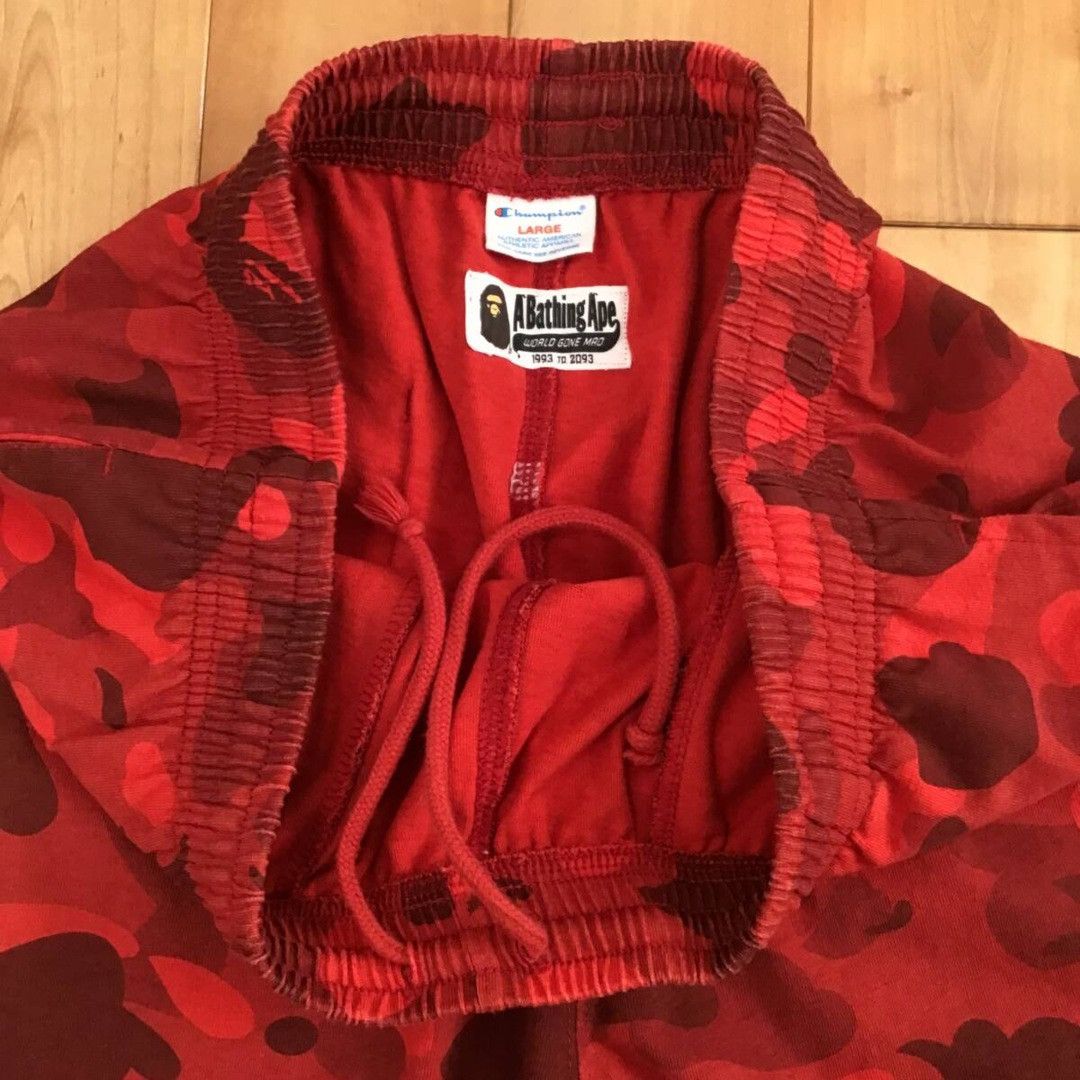 Bape BAPE × Champion sweat shorts red camo a bathing ape ★size L Size US 34 / EU 50 - 7 Thumbnail