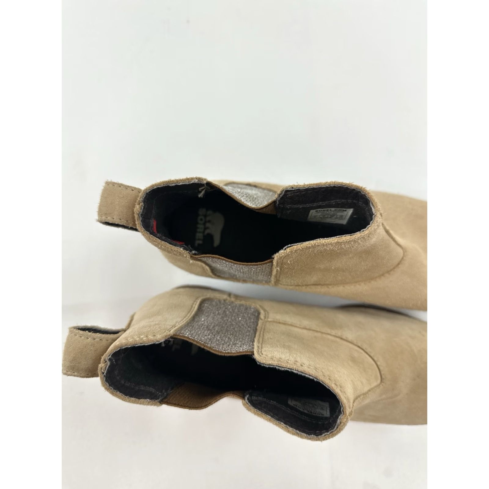 SOREL SOREL Emelie Boots Women Chelsea Waterproof Leather Beige 4 US / 3 UK / 35 EU - Winter, Pull On, Low Heel, Tan Beige - Womens Boots Size US 5.5 / IT 35.5 - 4 Thumbnail