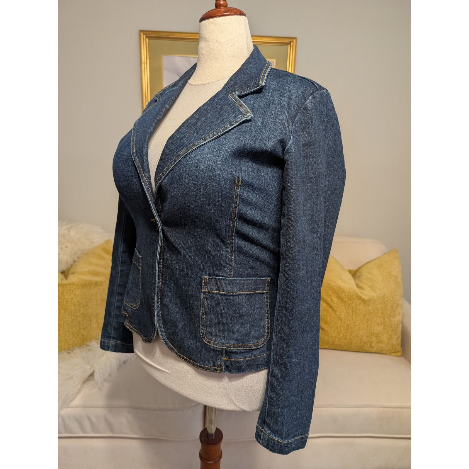 Other Talbots Women’s Stretch Denim Jean Jacket – Size 12 Size XL / US 12-14 / IT 48-50 - 2 Thumbnail