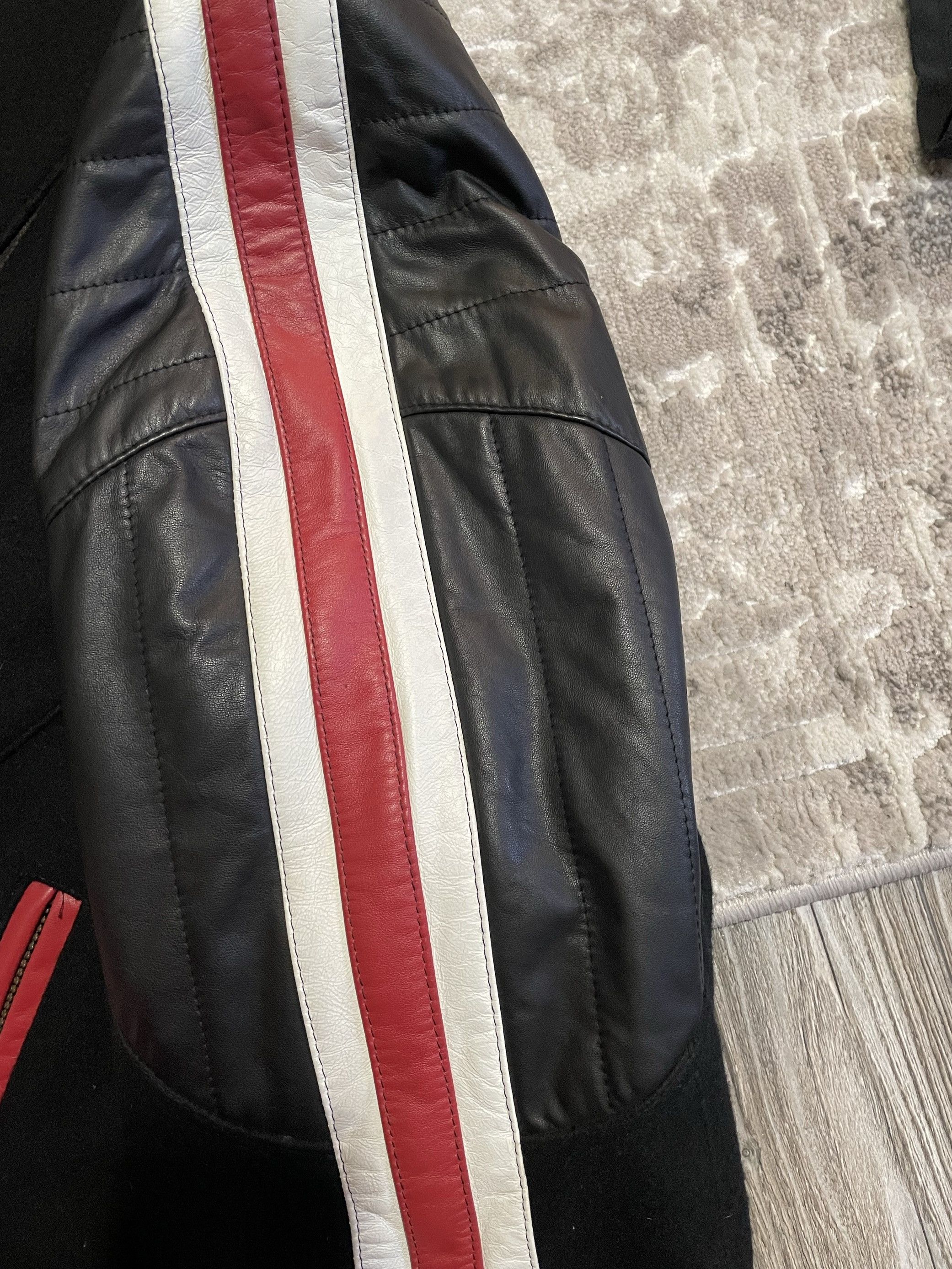 Vintage Vintage Bicker Jacket Bomber Leather Stripes Size US L / EU 52-54 / 3 - 8 Thumbnail