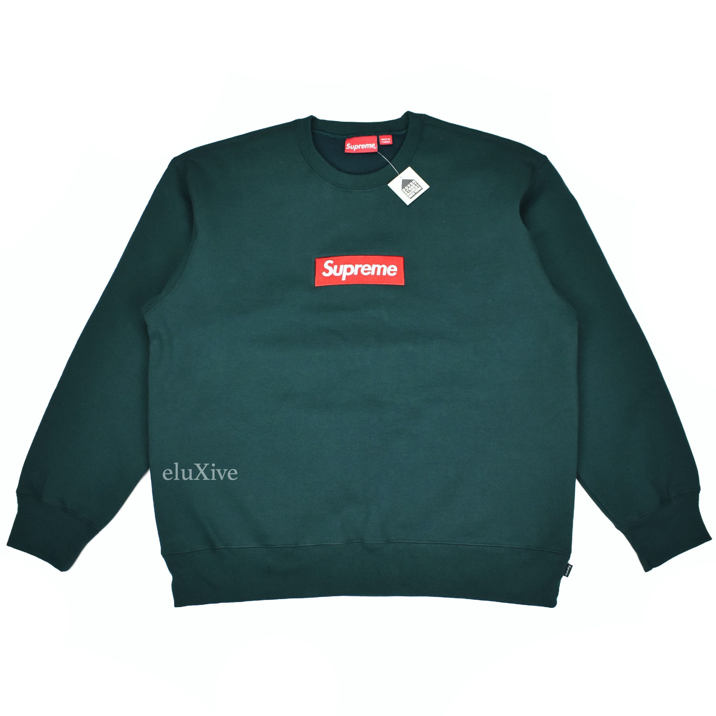 Supreme Supreme Dark Pine Green Red Box Logo Crewneck Sweatshirt DS Size US L / EU 52-54 / 3 - 1 Preview