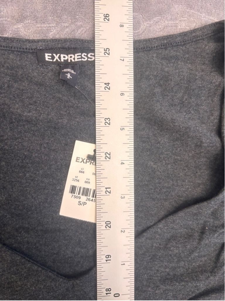 Express Women's Express Gray Short Sleeve Ruches Top Size S Size XS / US 0-2 / IT 36-38 - 5 Thumbnail