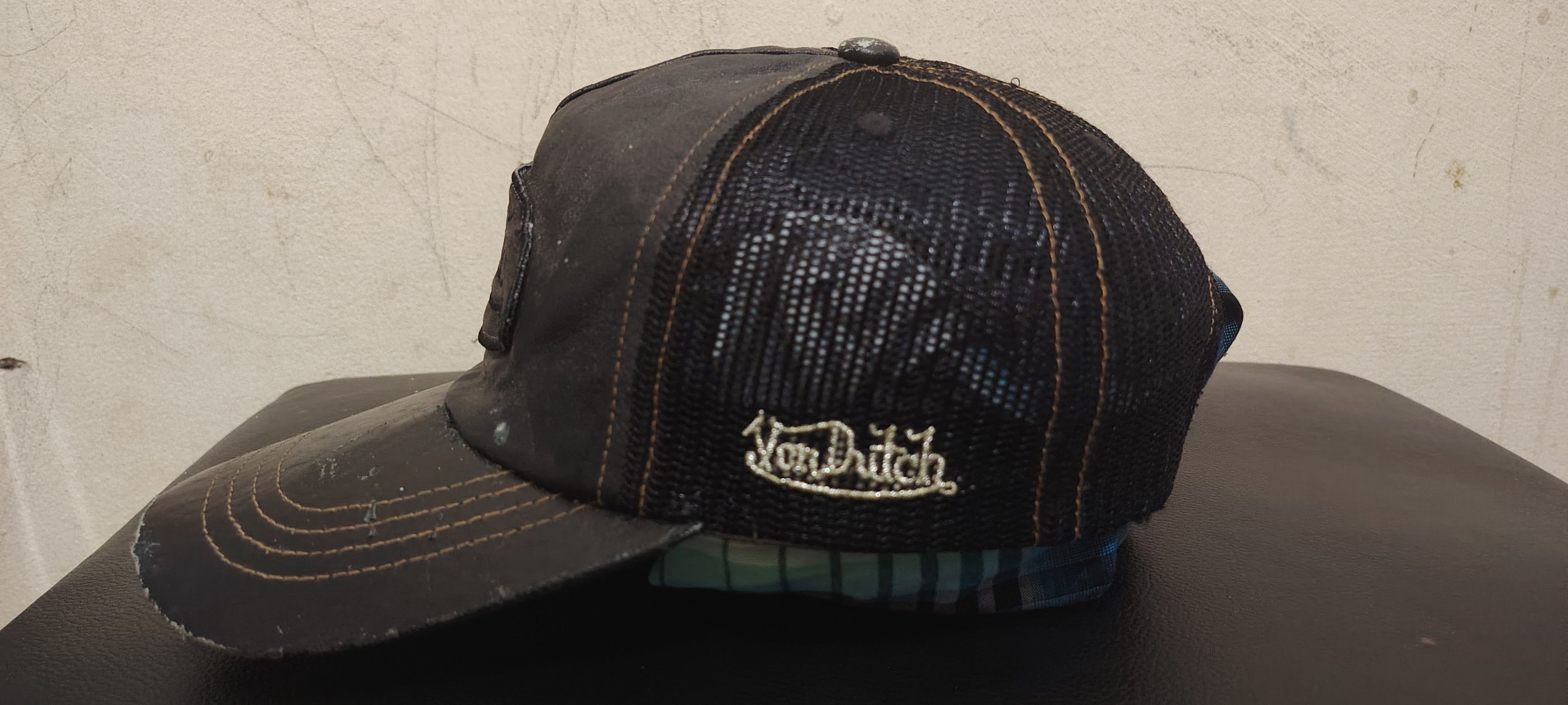 Designer × Japanese Brand × Von Dutch 💥Distressed💥Thrashed💥 Black Von Dutch Trucker Hat Size ONE SIZE - 5 Thumbnail