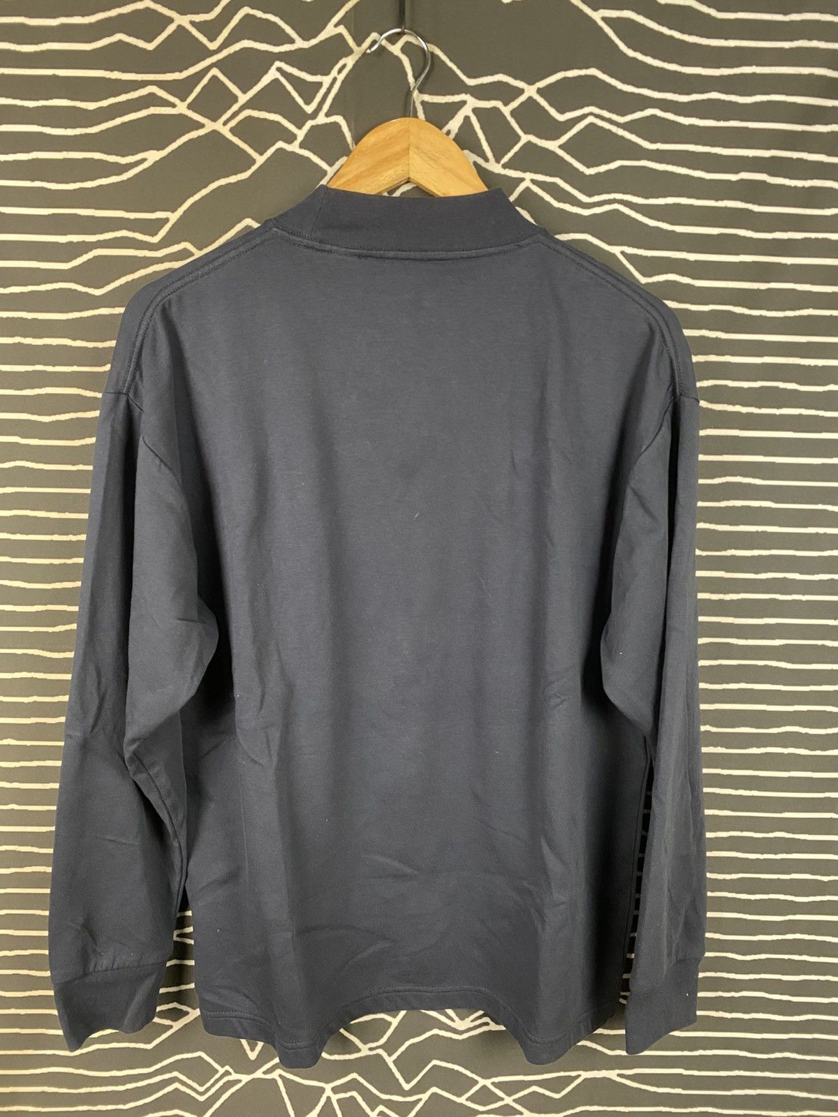 Japanese Brand CLOSSHI Navy Mock Neck "Cotton from USA+" Long Sleeve Tee Size US L / EU 52-54 / 3 - 2 Thumbnail