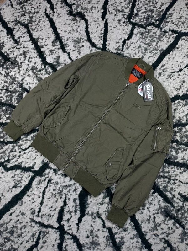 Schott Schott green bomber jacket with M logo new Size US M / EU 48-50 / 2 - 2 Thumbnail