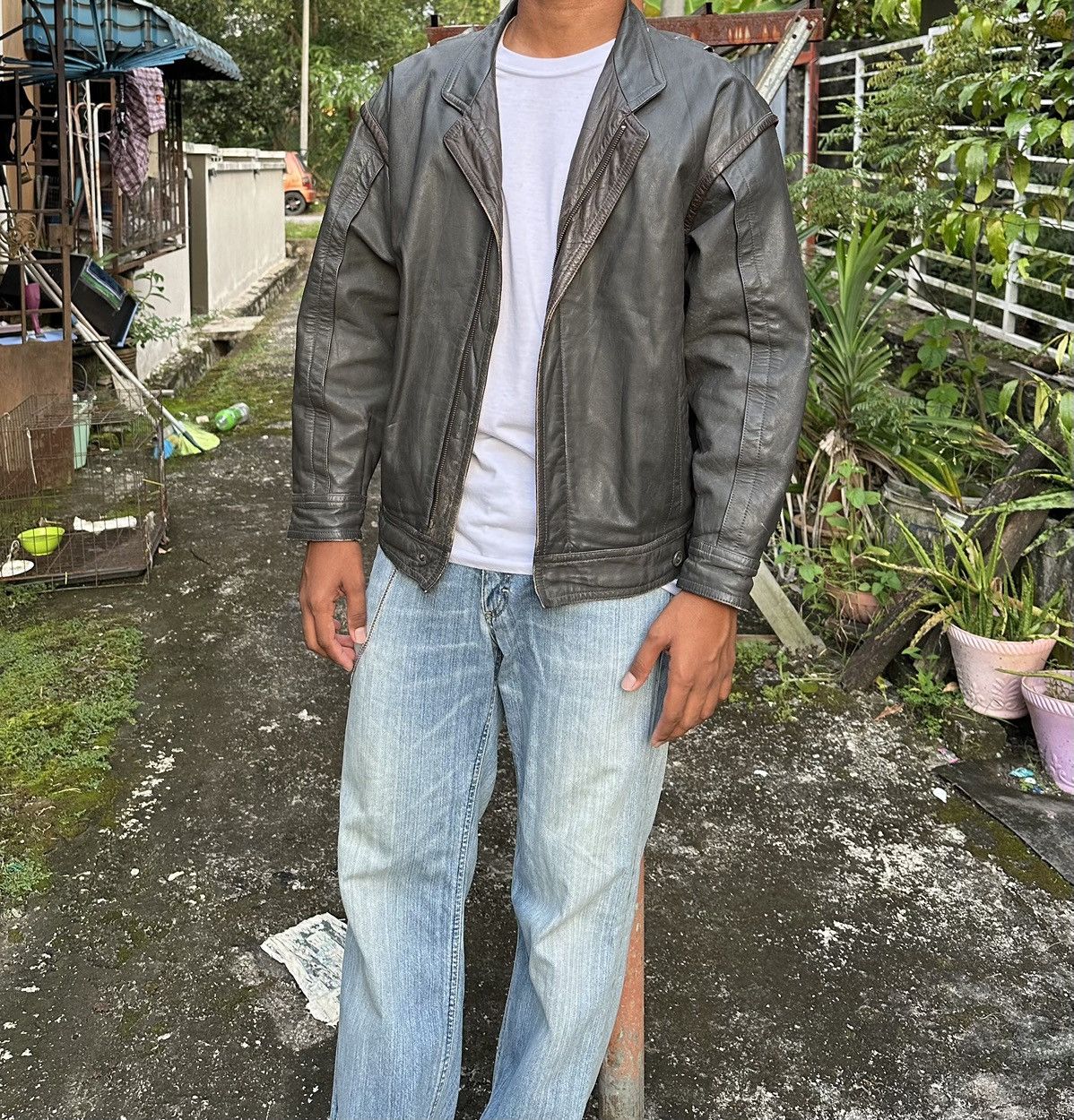 Vintage 👹Vintage INTERMEZZO By Durban Leather Bomber Jacket Size US M / EU 48-50 / 2 - 6 Thumbnail