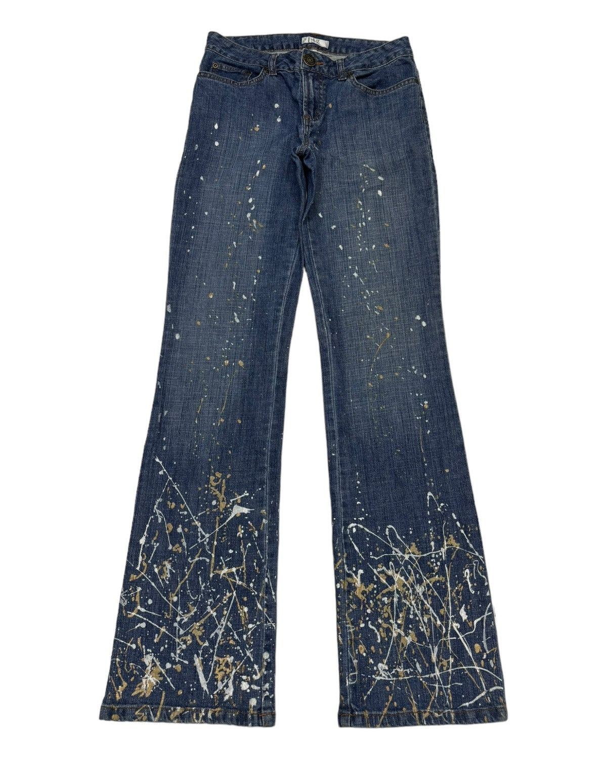 Japanese Brand Flare Jeans Painter Splash Metro 7 Bootcut Denim Jeans Size 28" / US 6 / IT 42 - 1 Thumbnail