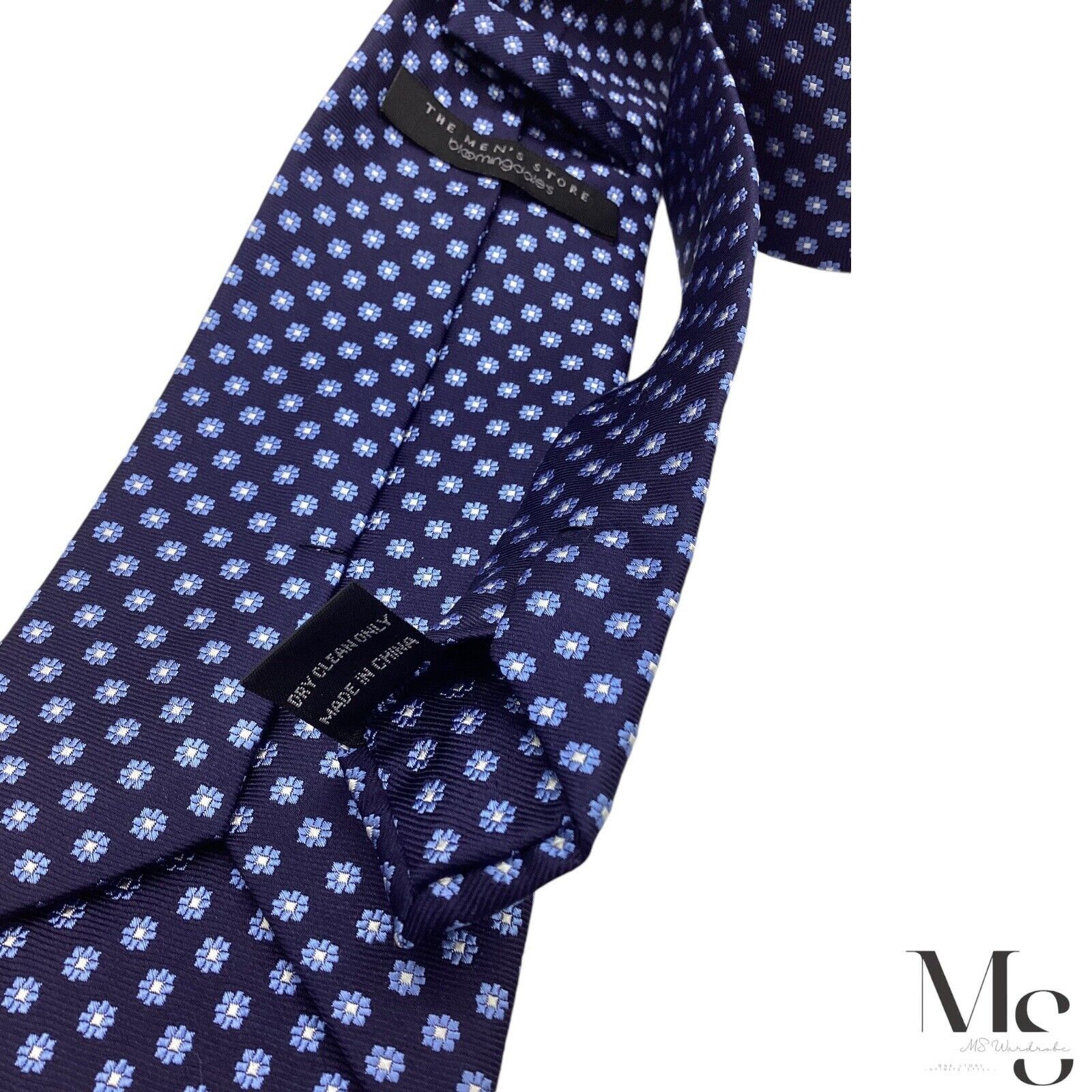 The Men's Store THE MEN'S STORE Blue Floral Silk Tie W: 3.25" EX COND Size ONE SIZE - 5 Thumbnail