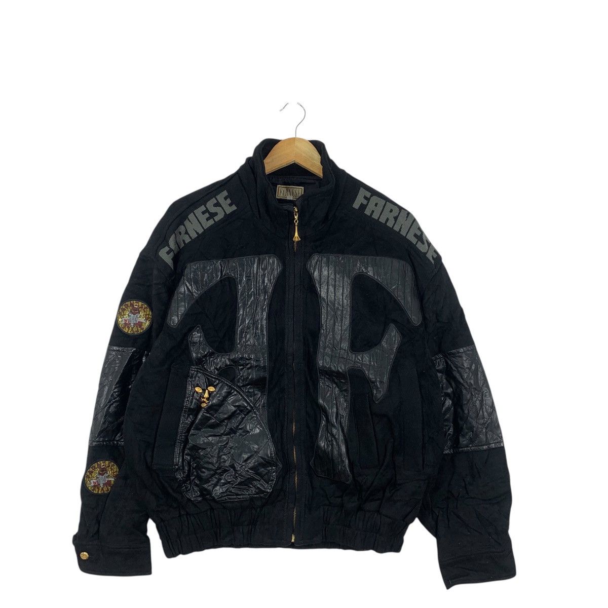 Vintage Vintage FARNESE UKI JAPAN Embossed Logo Patchwork Jacket Size XXL / US 16-18 / IT 52-54 - 3 Thumbnail
