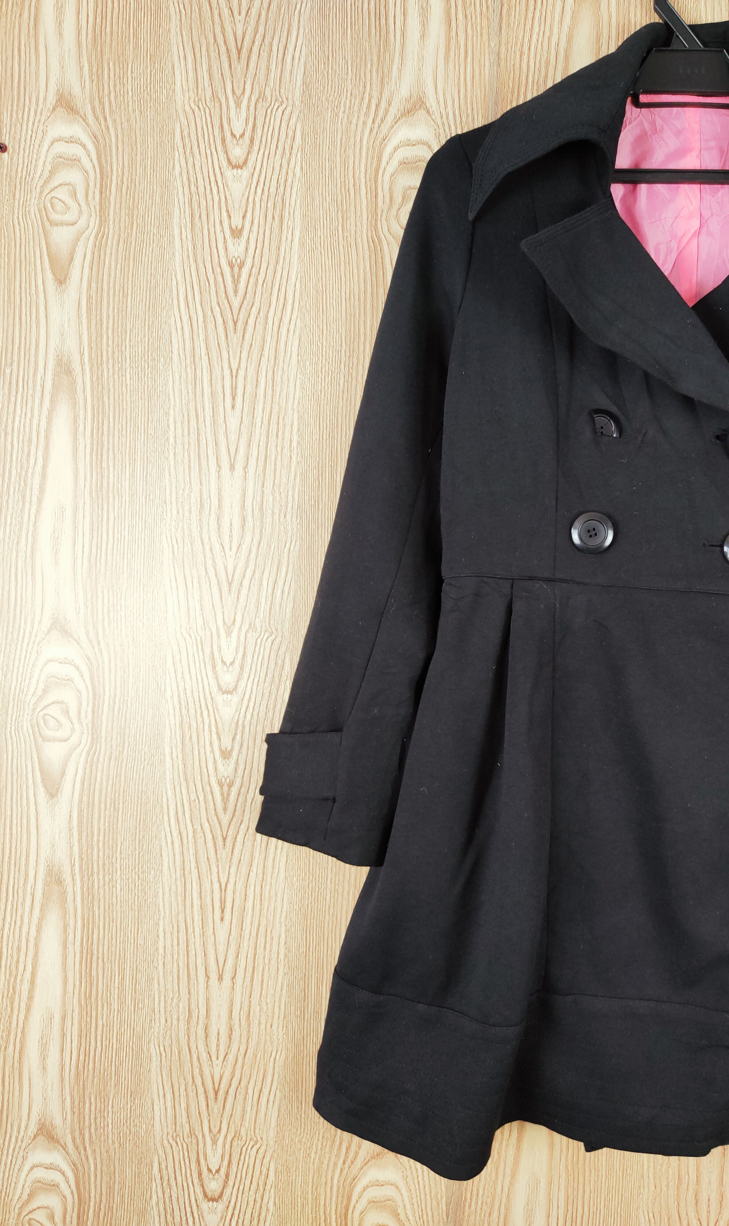 Japanese Brand × Vintage Crazy Angel Black Skirt Coats (Winter Comfortable design) Size L / US 10 / IT 46 - 4 Thumbnail