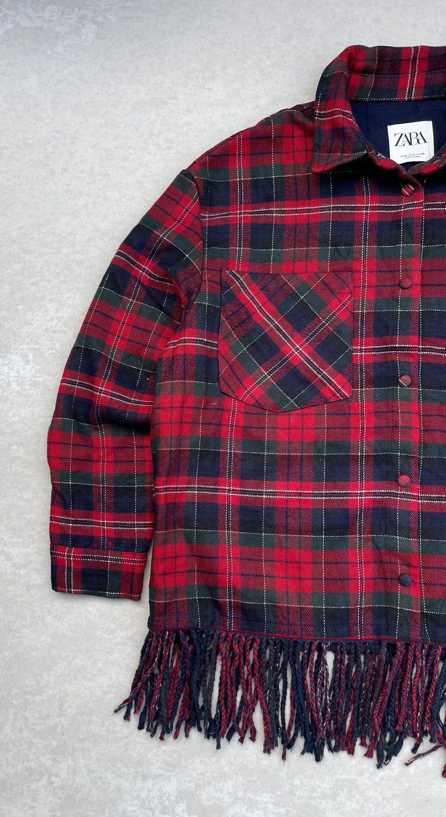 Zara Zara Never Been Worn Plaid Fringe Jacket Size M / US 6-8 / IT 42-44 - 7 Thumbnail