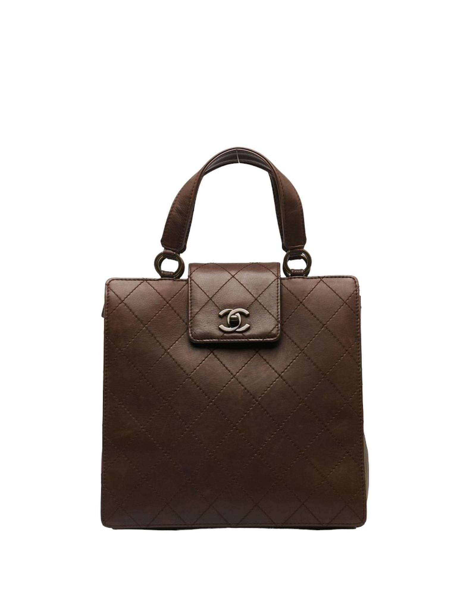 image of Chanel Quilted Leather Handbag In Brown - Ab Condition, Women's