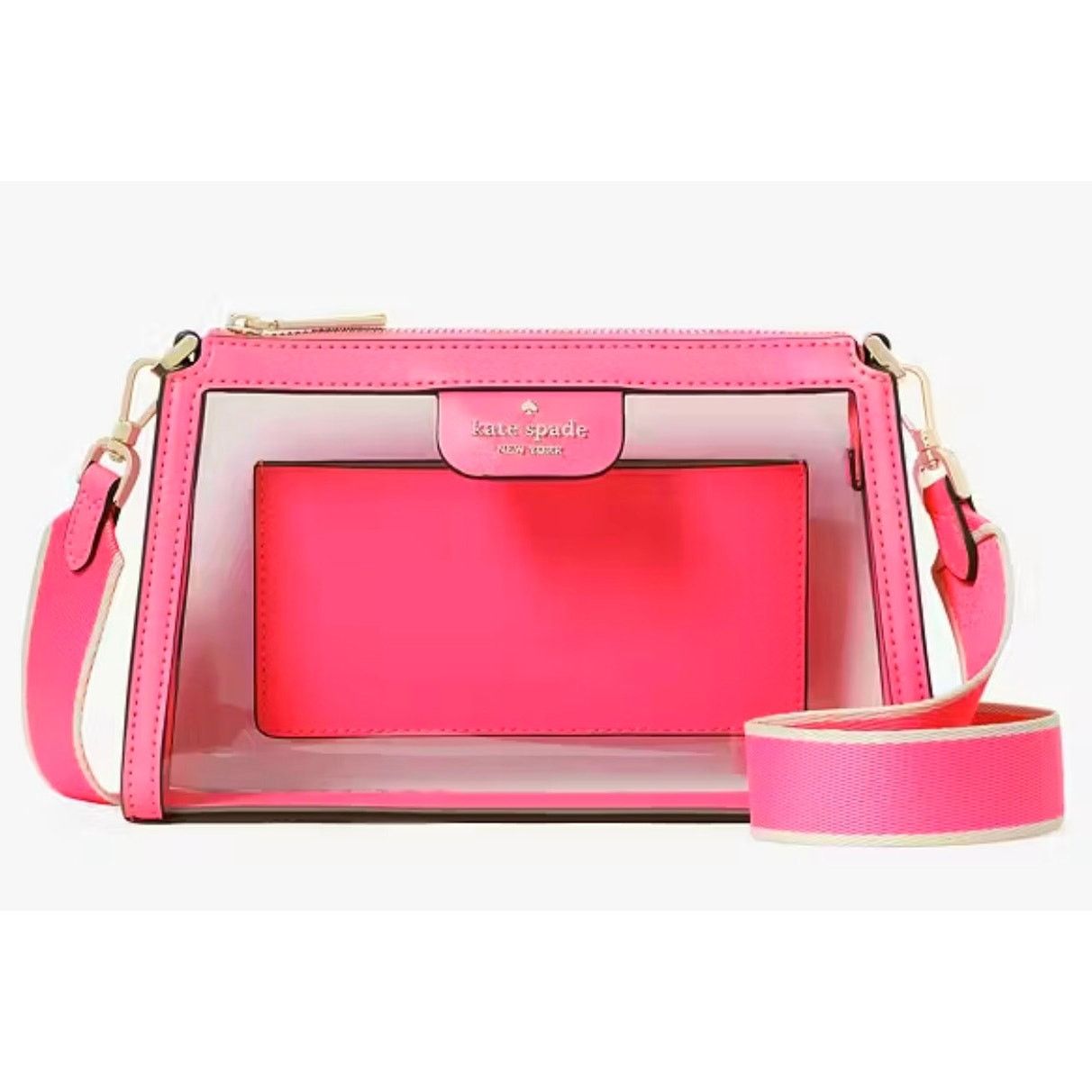 Kate Spade Kate Spade Clare Clear Small Crossbody Wild Pink Size ONE SIZE - 8 Thumbnail