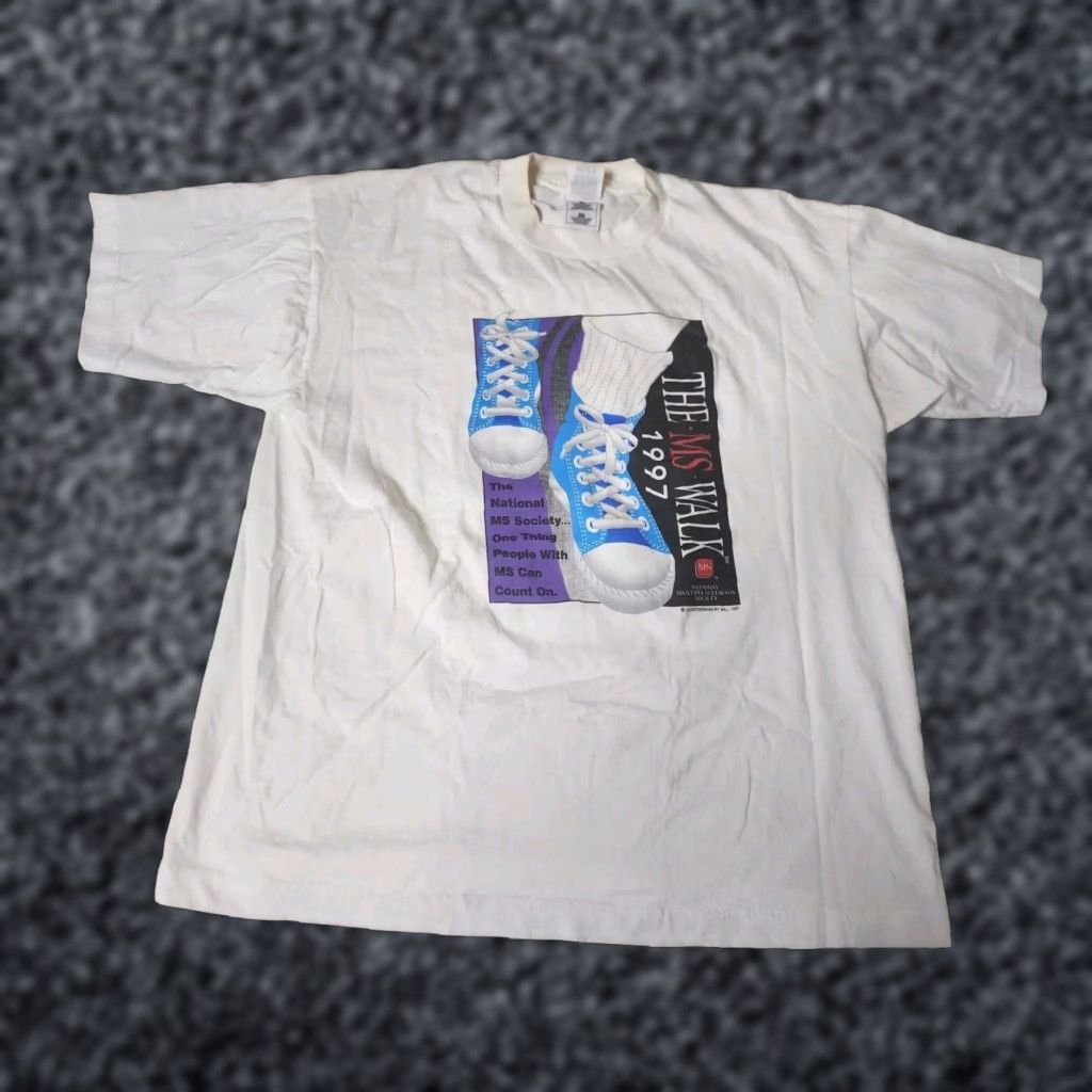 Fruit Of The Loom VINTAGE Fruit of the Loom Men's XL T-Shirt 90s MS Walk 1997 Multiple Sclerosis Graphic Cotton Size US XL / EU 56 / 4 - 1 Thumbnail