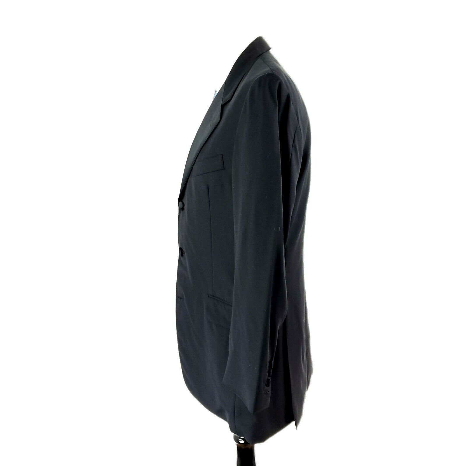 Hickey Freeman Hickey Freeman Wool 3 Felt Button Tuxedo Jacket 40L Black Su Size 40L - 4 Thumbnail