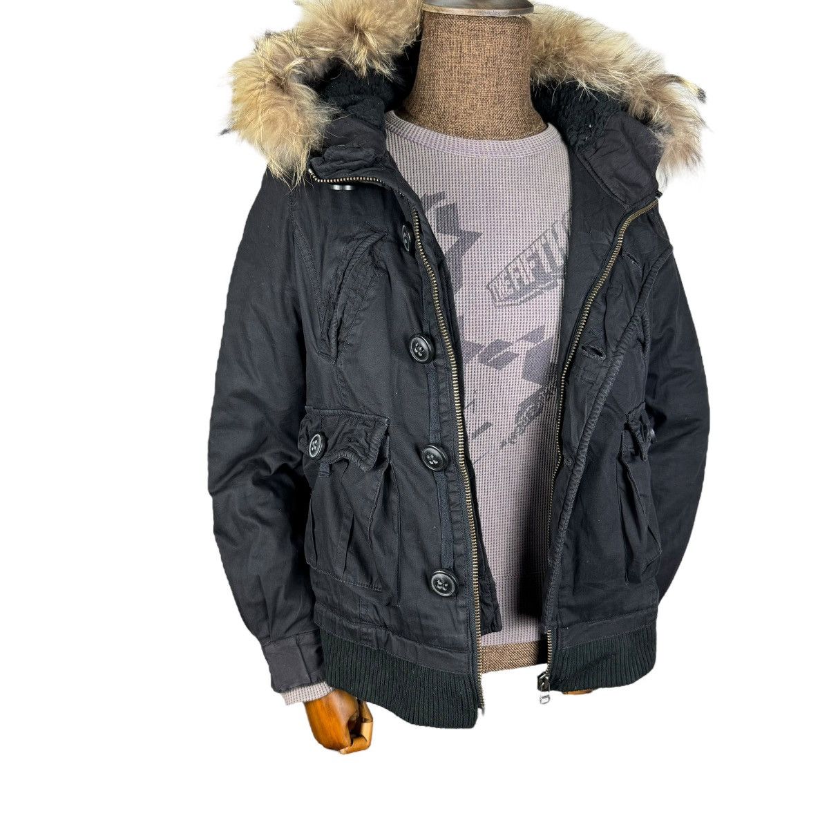 If Six Was Nine ☀️MOUSSY HOODIE FUR MILITARY JACKET Size US S / EU 44-46 / 1 - 3 Thumbnail