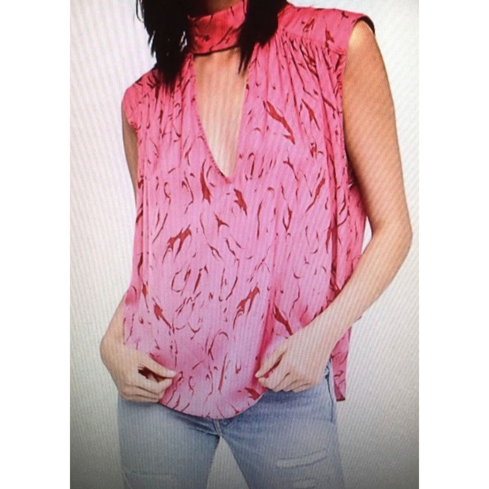 Free People Free People Blouse Pink Sleeveless Keyhole Neck Size S/P Women Shirt Spring Summer Fall Winter Slim Regular Fit Size S / US 4 / IT 40 - 3 Thumbnail