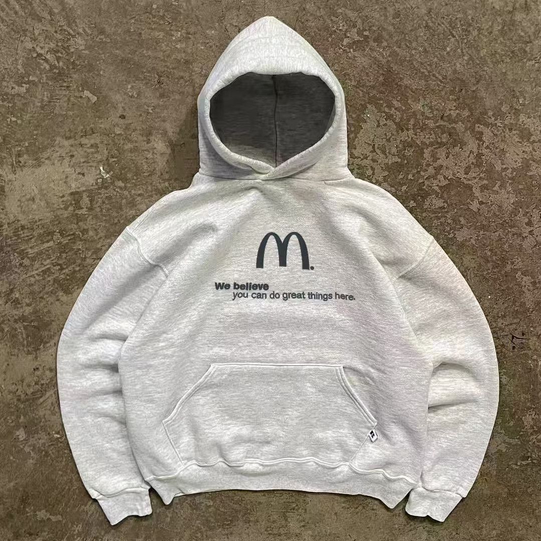 Designer × Japanese Brand Grey washed vintage letter print hoodie Size US L / EU 52-54 / 3 - 1 Thumbnail
