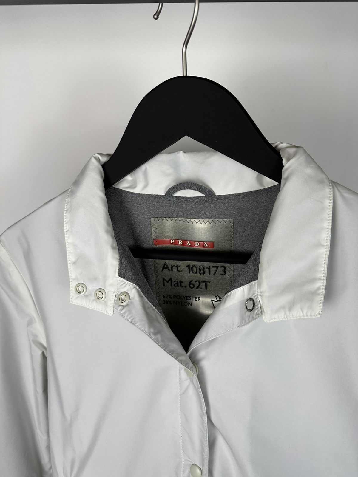Prada Vintage Prada Nylon Jacket Red Tab Logo Track Women’s White Size M / US 6-8 / IT 42-44 - 14 Thumbnail