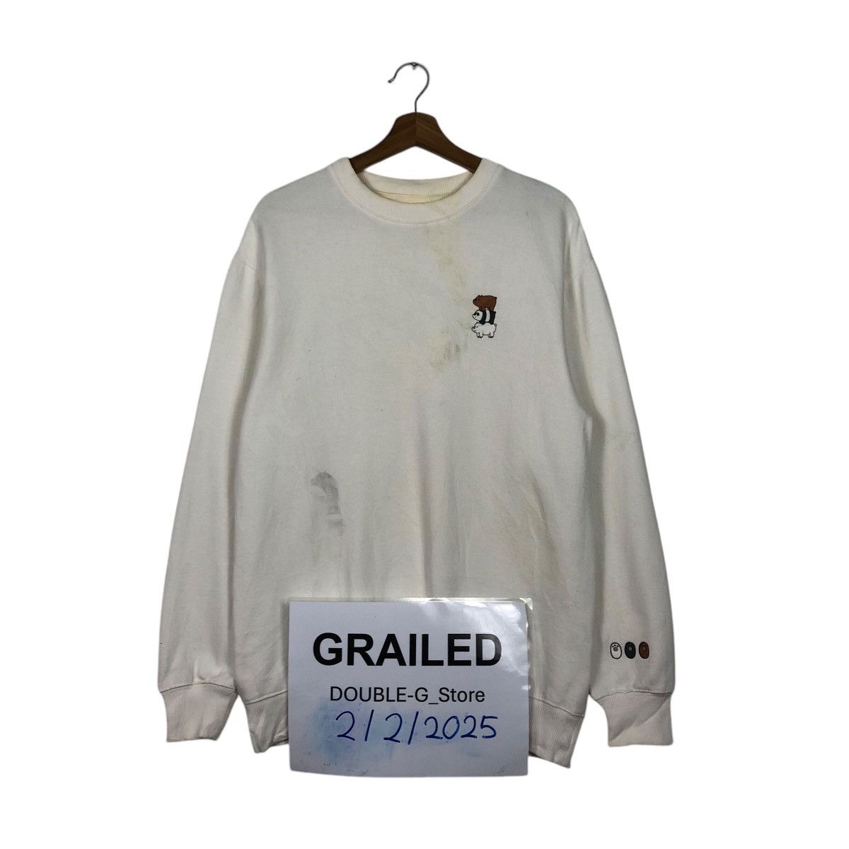 Japanese Brand 📌Vintage Sweatshirt Graphic Tee Cartoon Bear Big Logo Size US S / EU 44-46 / 1 - 1 Thumbnail
