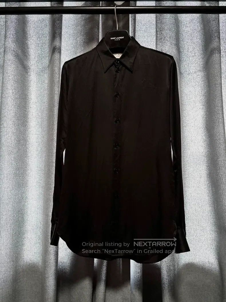 Saint Laurent Paris size 37 Black Warrior Silk Shirt