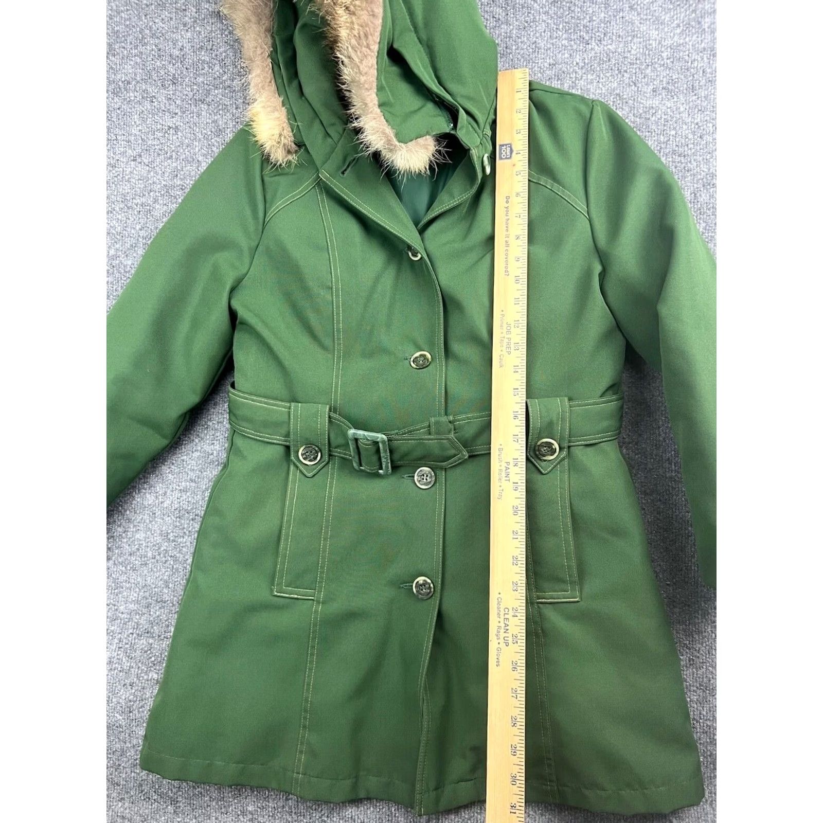 Eddie Bauer VINTG 70s Eddie Bauer Goose Down Jacket Women's S/M Green Belted Coyote Fur Hood Size S / US 4 / IT 40 - 4 Thumbnail