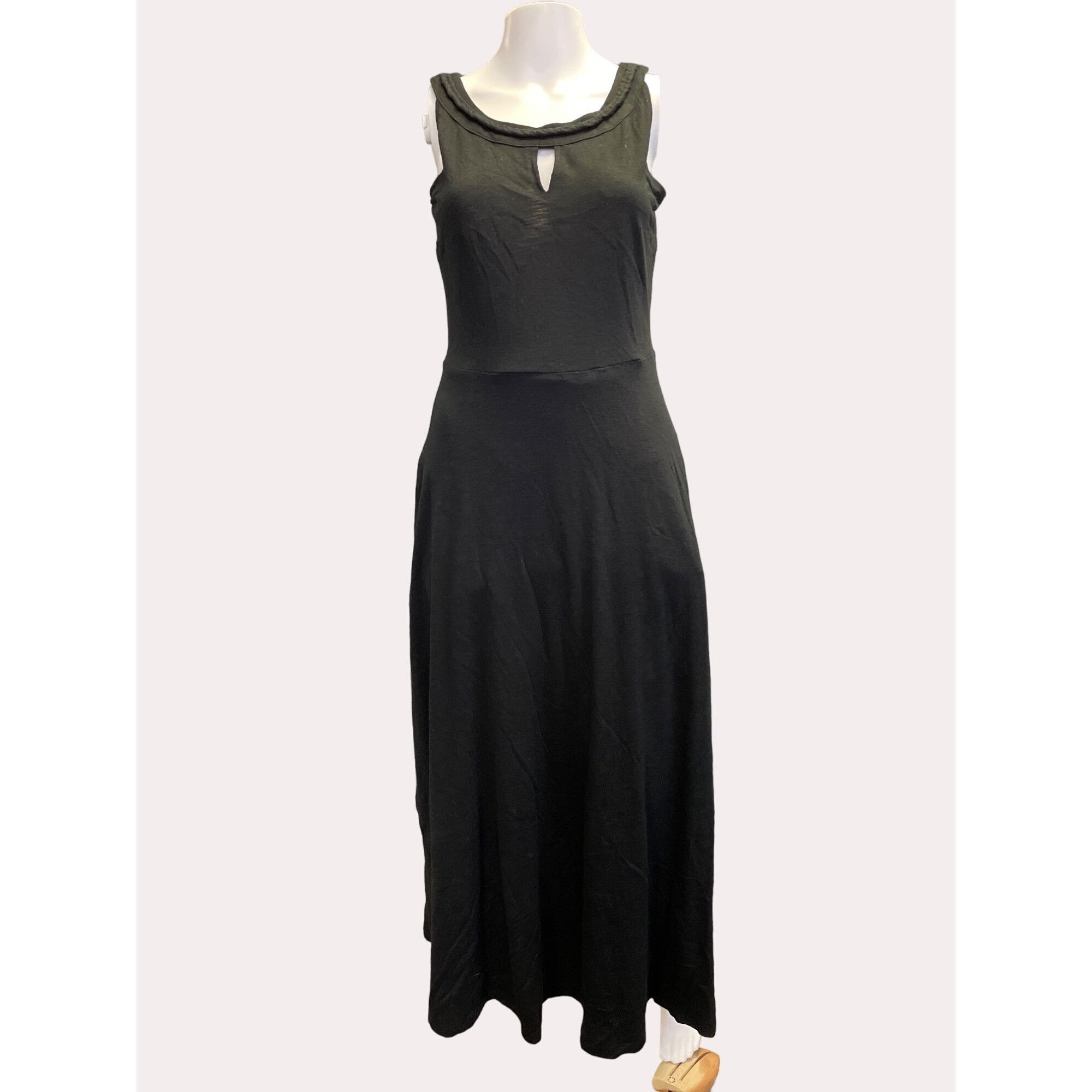 Talbots Talbots Women's Black Sleeveless Maxi Dress Peep Hole front Size XS / US 0-2 / IT 36-38 - 1 Thumbnail