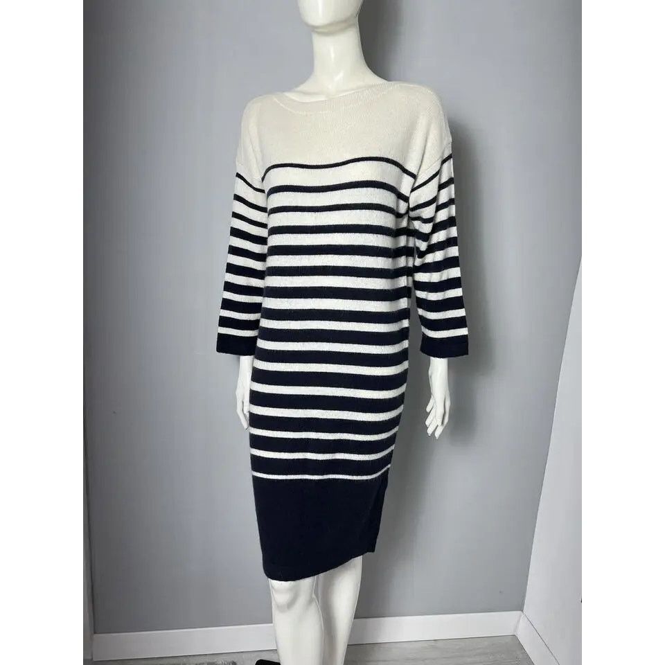 Jean Paul Gaultier Jean Paul Gaultier Lindex Casual Dress Wool Striped Size L Size L / US 10 / IT 46 - 1 Thumbnail