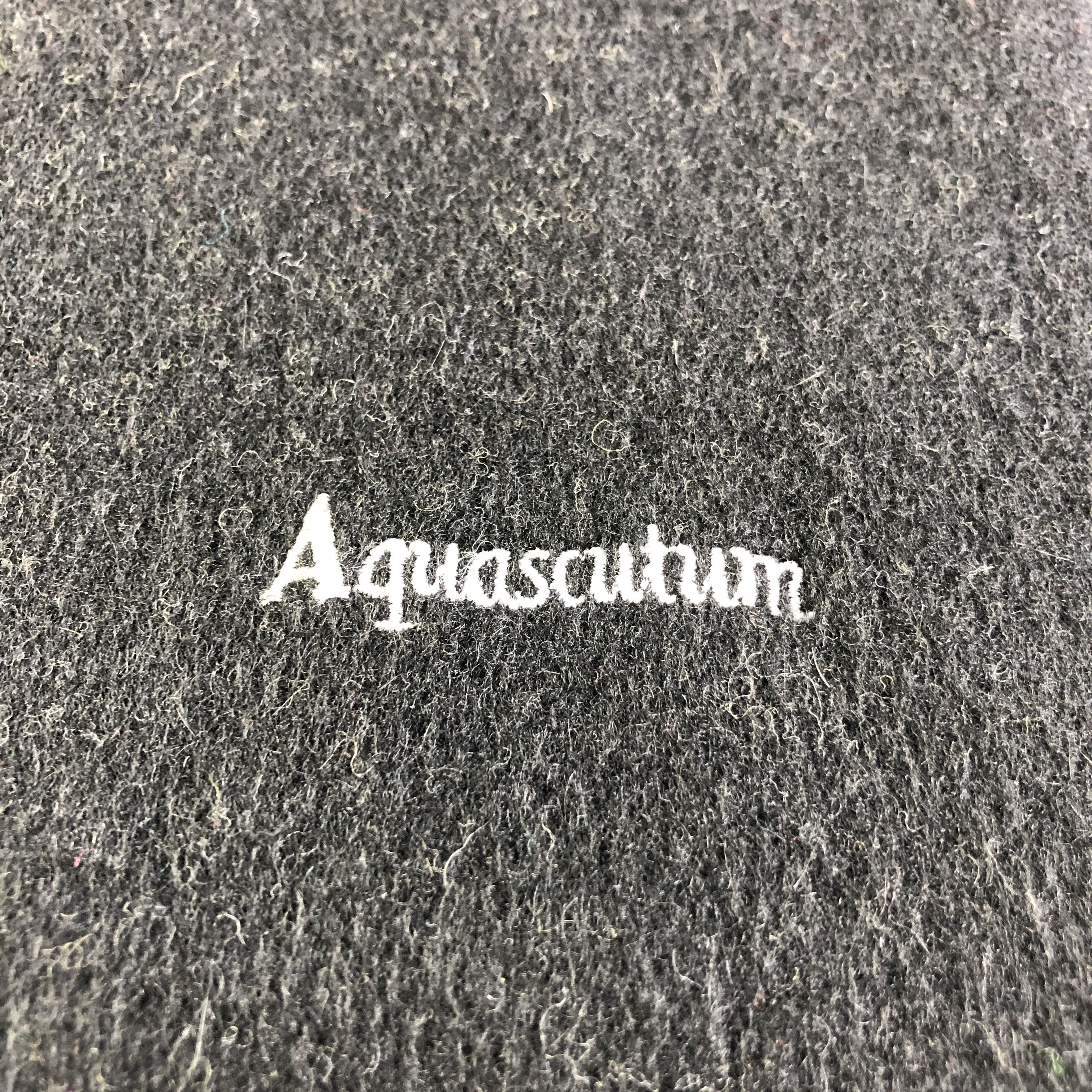 Aquascutum Aquascutum Plain Black Cashmere Scarf Muffler V2698 Size ONE SIZE - 4 Thumbnail