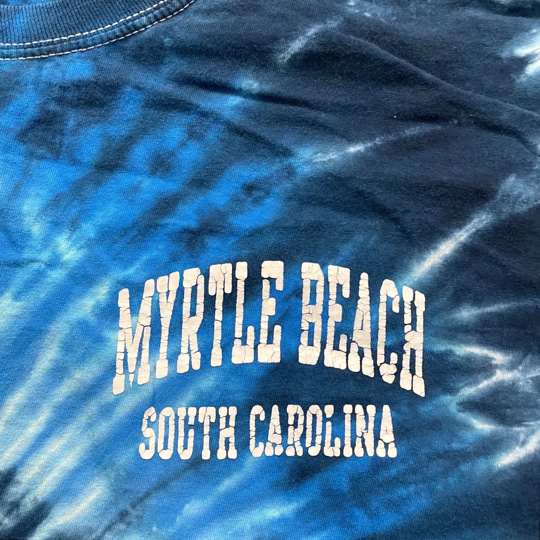 Fruit Of The Loom Fruit Of the Loom Tie Dye Tee Unisex Large Blue Long Sleeve T-Shirt Beach Casual Shirt Mens Size US L / EU 52-54 / 3 - 4 Thumbnail