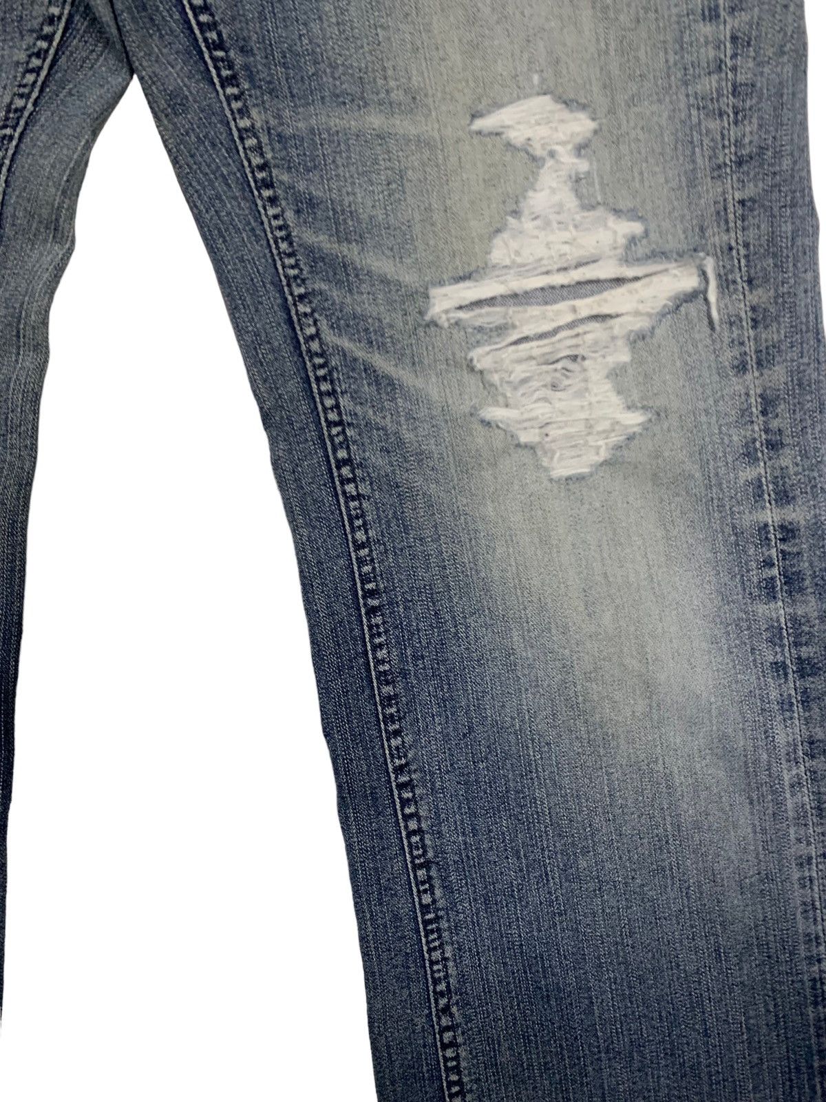 Japanese Brand Vintage Y2K Japanese Brand Frayed Leg Baggy Distressed Jeans Size US 34 / EU 50 - 8 Thumbnail