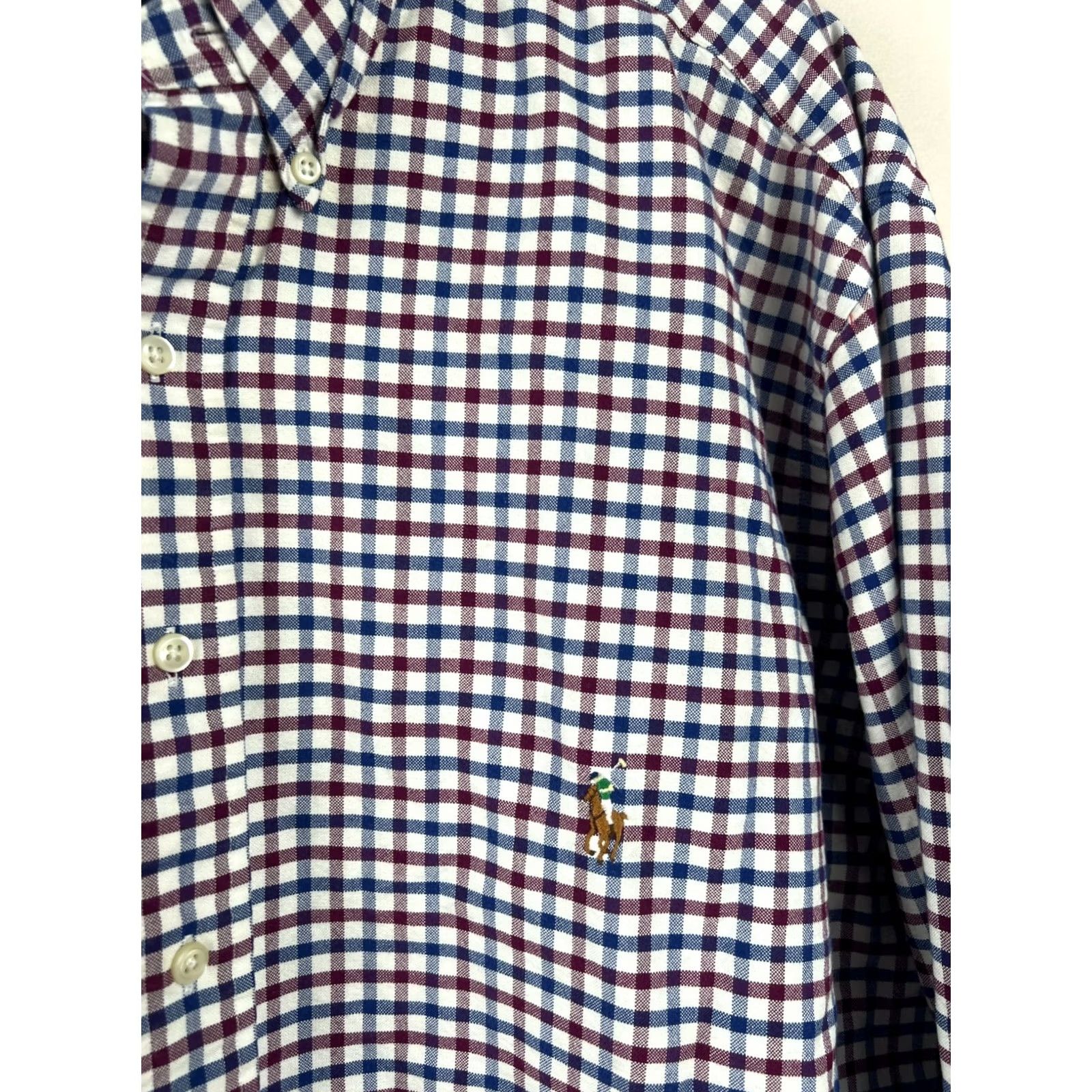 Ralph Lauren Ralph Lauren XLT Button-Down Shirt Men’s Long Sleeve Plaid Red Blue Check Classic Fit Tailored Tall/Long Color: Blue Size US XL / EU 56 / 4 - 4 Thumbnail