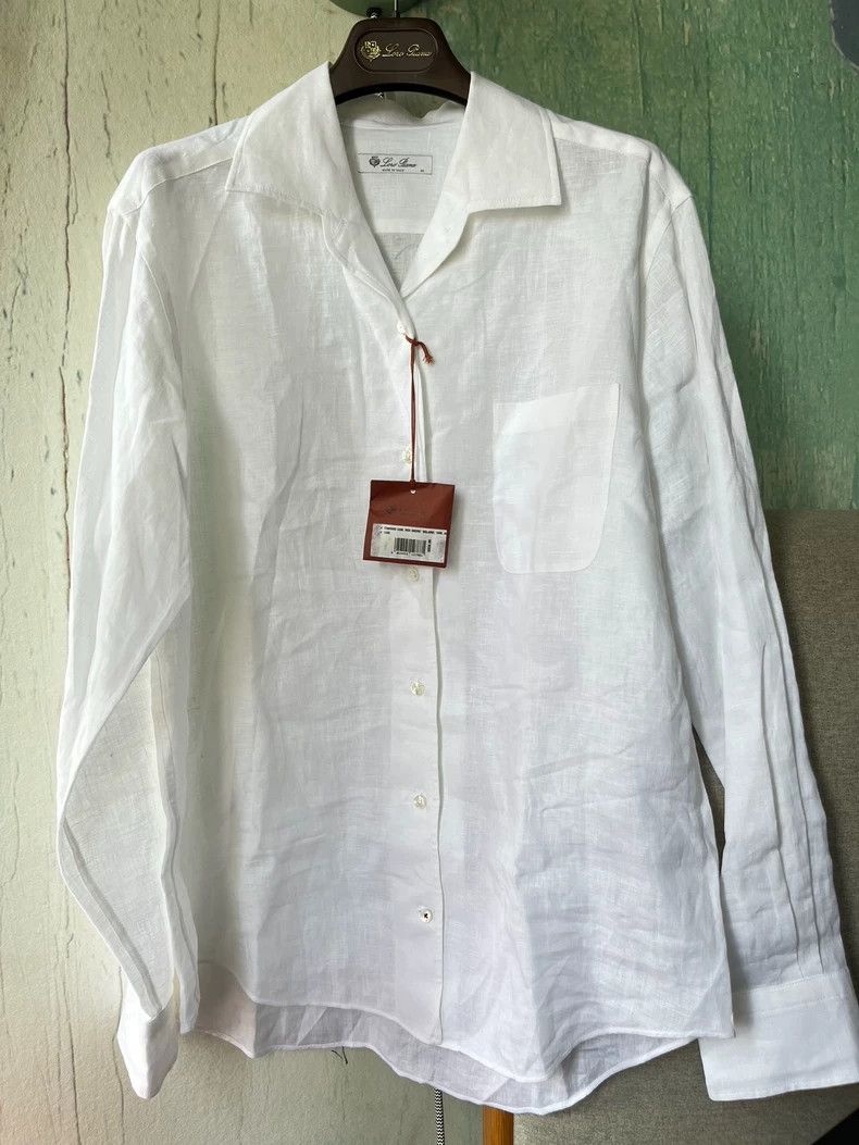 Loro Piana LORO PIANA White linen shirt Size M / US 6-8 / IT 42-44 - 4 Thumbnail