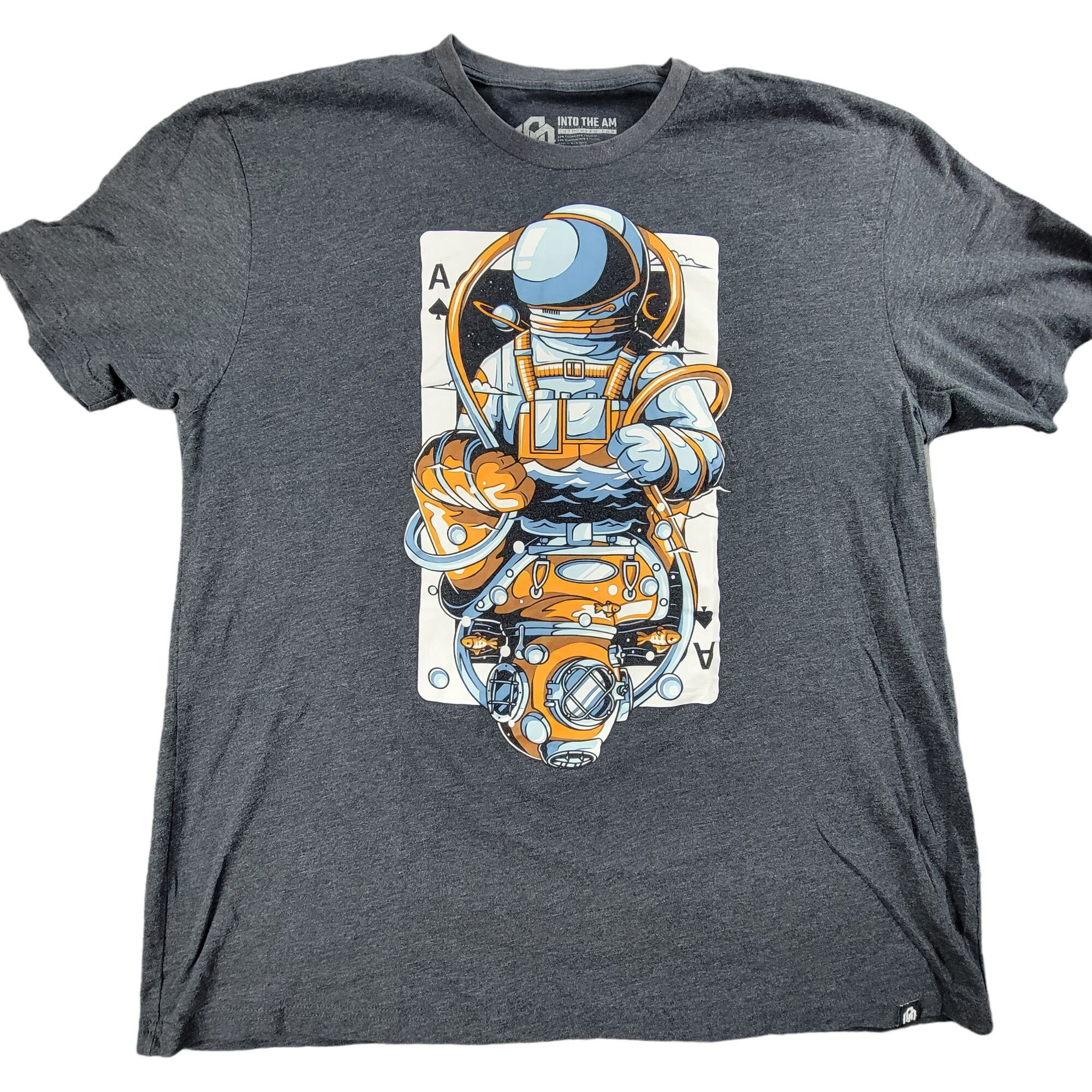 Other Into the AM Mens 2XL Gray Ace Astronaut Short Sleeve T Shirt Size US XXL / EU 58 / 5 - 1 Thumbnail