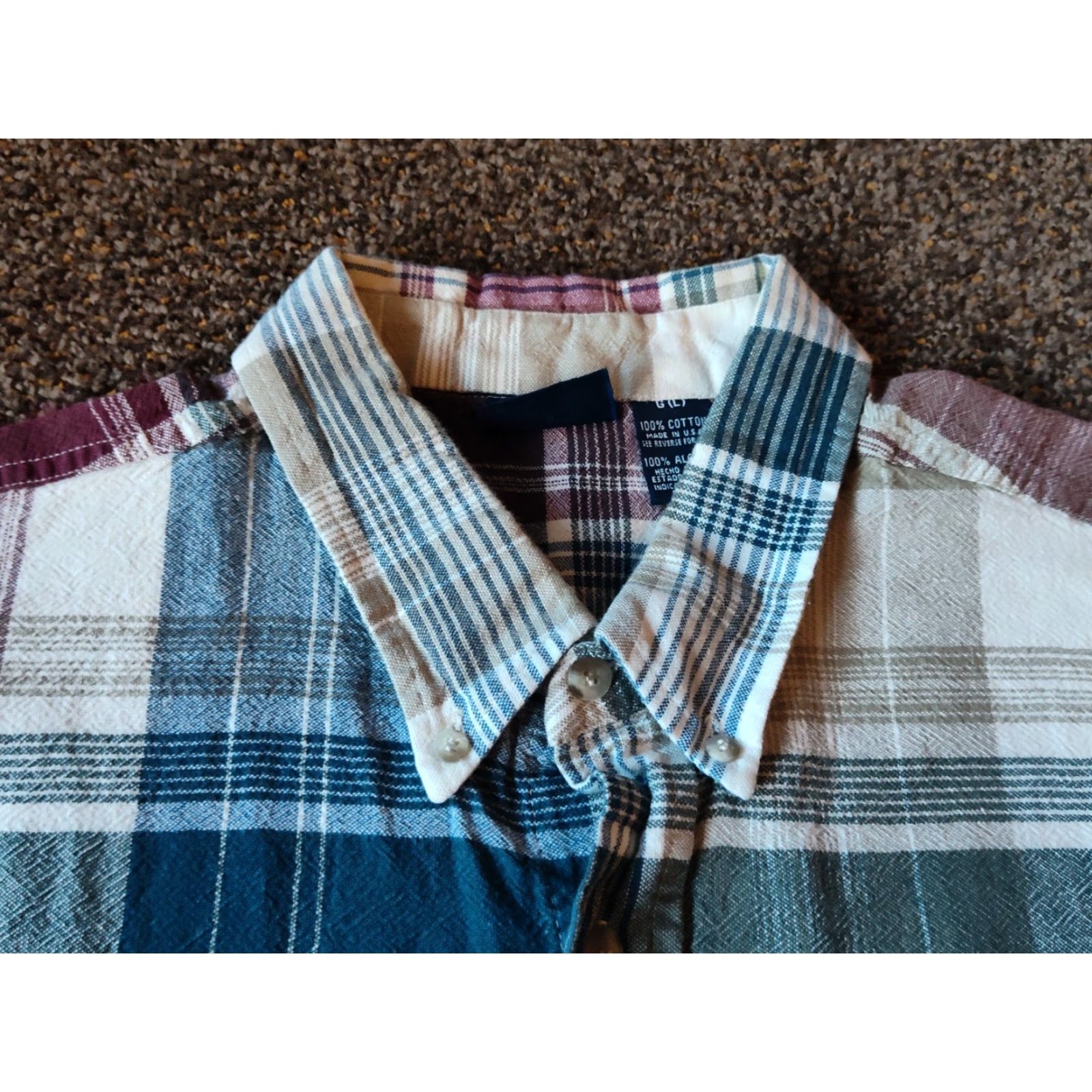 Vintage VINTAGE Bon Homme Men's Short Sleeve Plaid Button-Up Shirt USA Made 90s Casual M Size US L / EU 52-54 / 3 - 4 Thumbnail