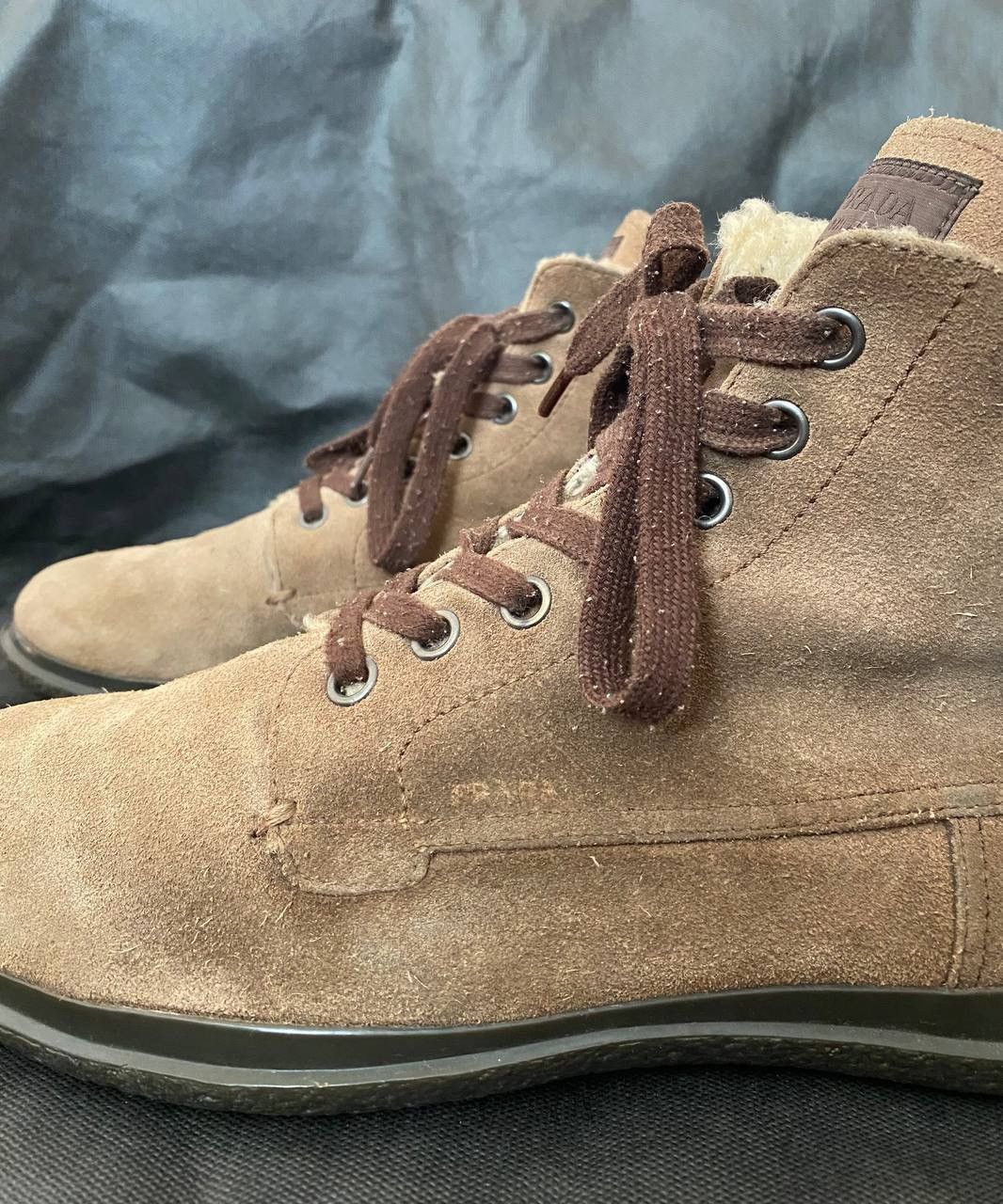 Prada 🔥 PRADA Men Brown Zip Winter Boots Sz. UK 6.5 US 7.5 EU 40.5 Size US 7.5 / EU 40-41 - 4 Thumbnail