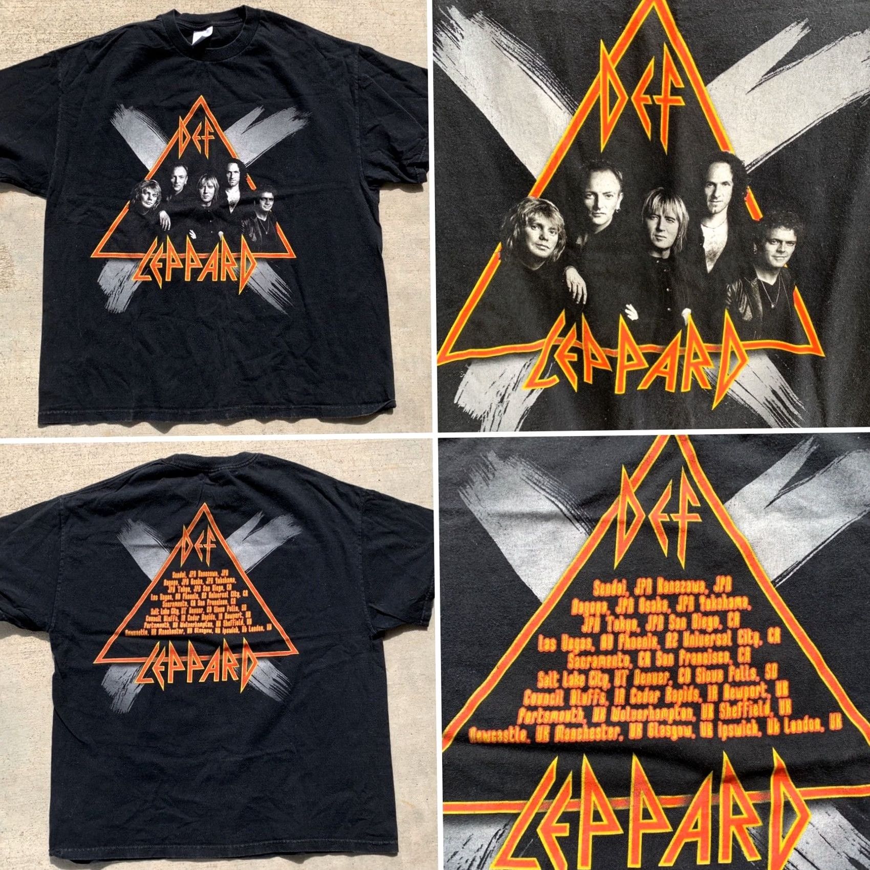 Vintage VINTAGE Def Leppard Tour T Shirt Concert Tee Band XL Black Cotton Graphic Print Mens Size US XL / EU 56 / 4 - 5 Thumbnail