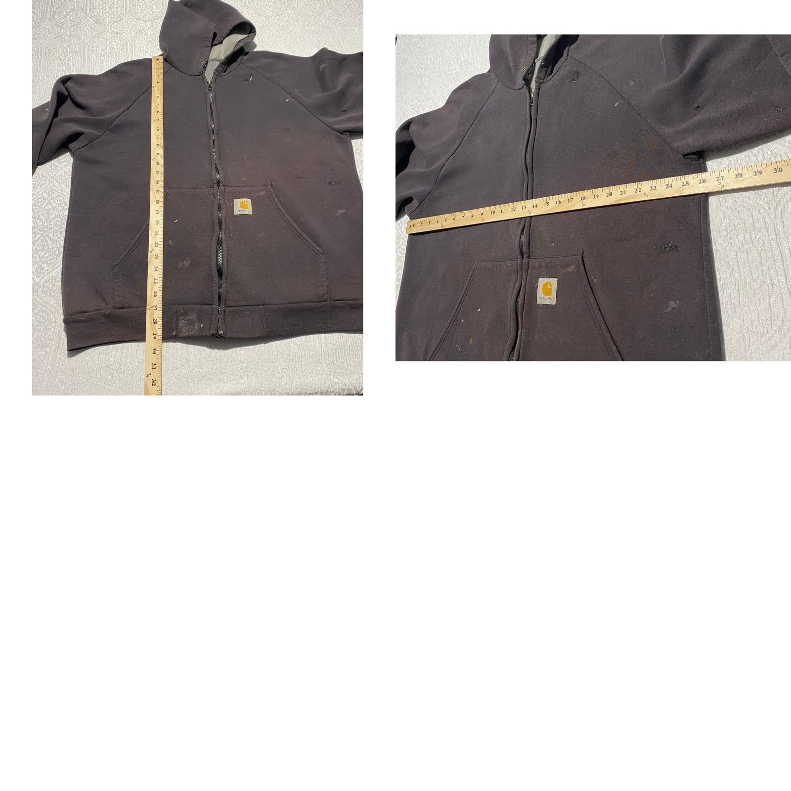 Carhartt VINTAGE Carhartt K131 BLK Thermal Lined Hoodie Mens XL Black Distressed Thrashed Size US XL / EU 56 / 4 - 10 Thumbnail