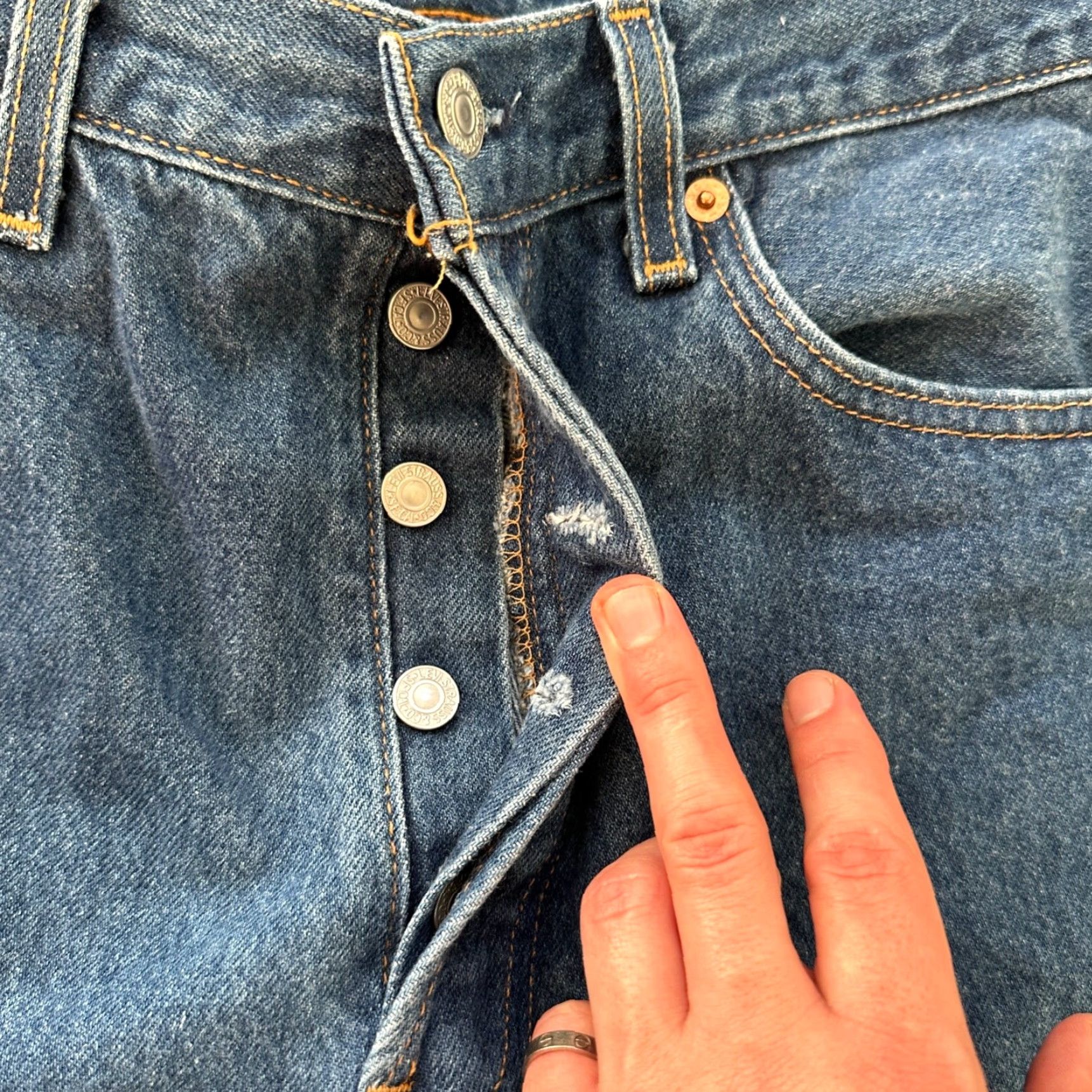 Levi's VTG Levi's 501 XX Jeans Denim Straight 34x30 Men USA 90s Capris Style Button Fly Vintage Levi's 501 Series Mens Jeans 34x30 Blue Size US 34 / EU 50 - 7 Thumbnail