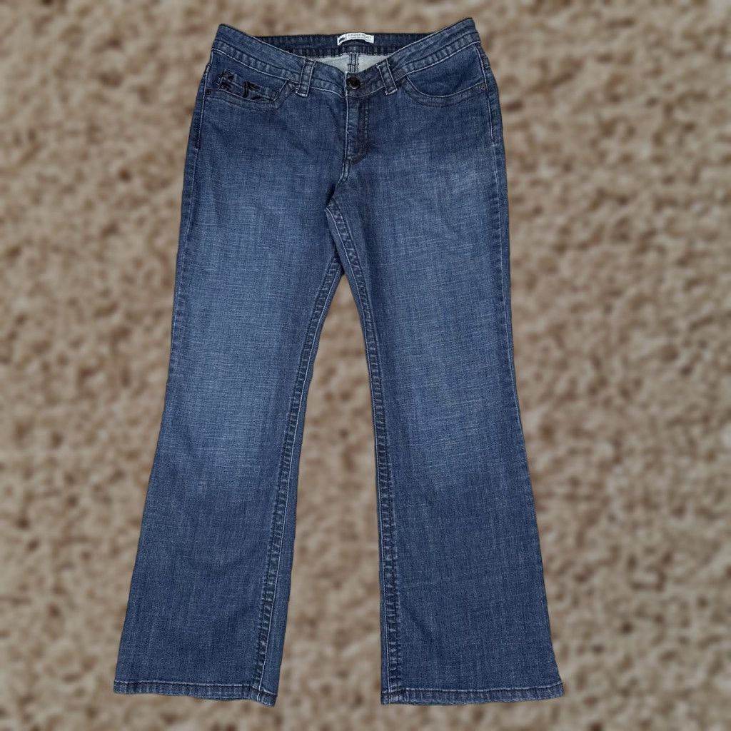 Lee Lee Womens Jeans Bootcut 32x29 Blue Mid Rise Floral Embroidered 5-Pocket Denim Cotton Vintage? No, Vintage: No Size 24" / US 00 / IT 34 - 1 Thumbnail