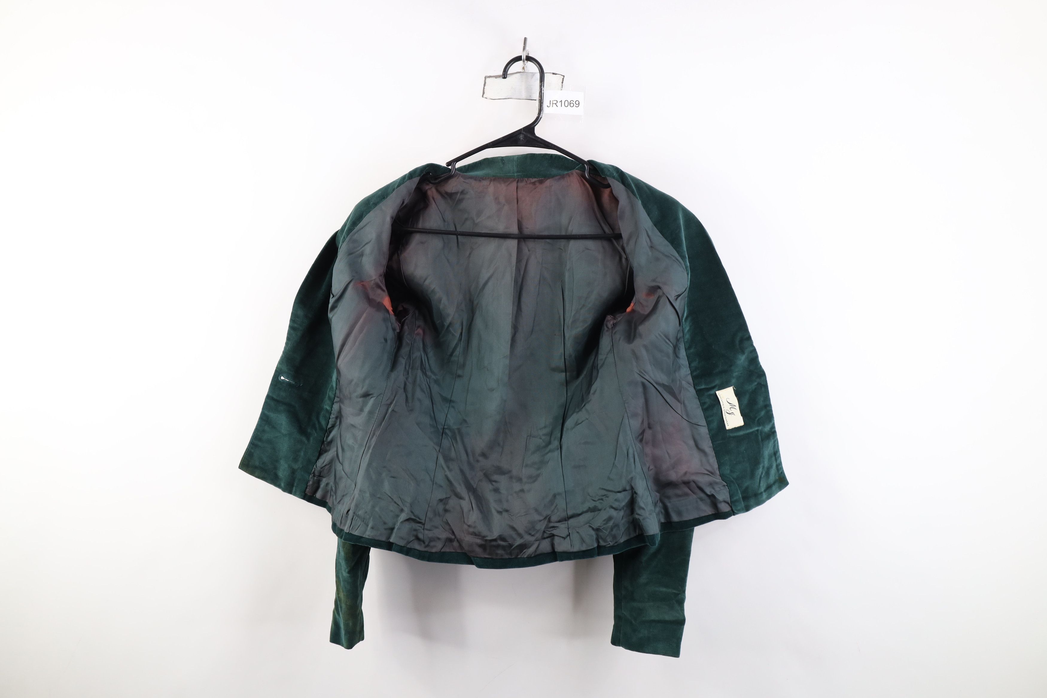 Vintage Vintage 50s 60s Streetwear Velour Blazer Jacket Green USA Size M / US 6-8 / IT 42-44 - 7 Thumbnail