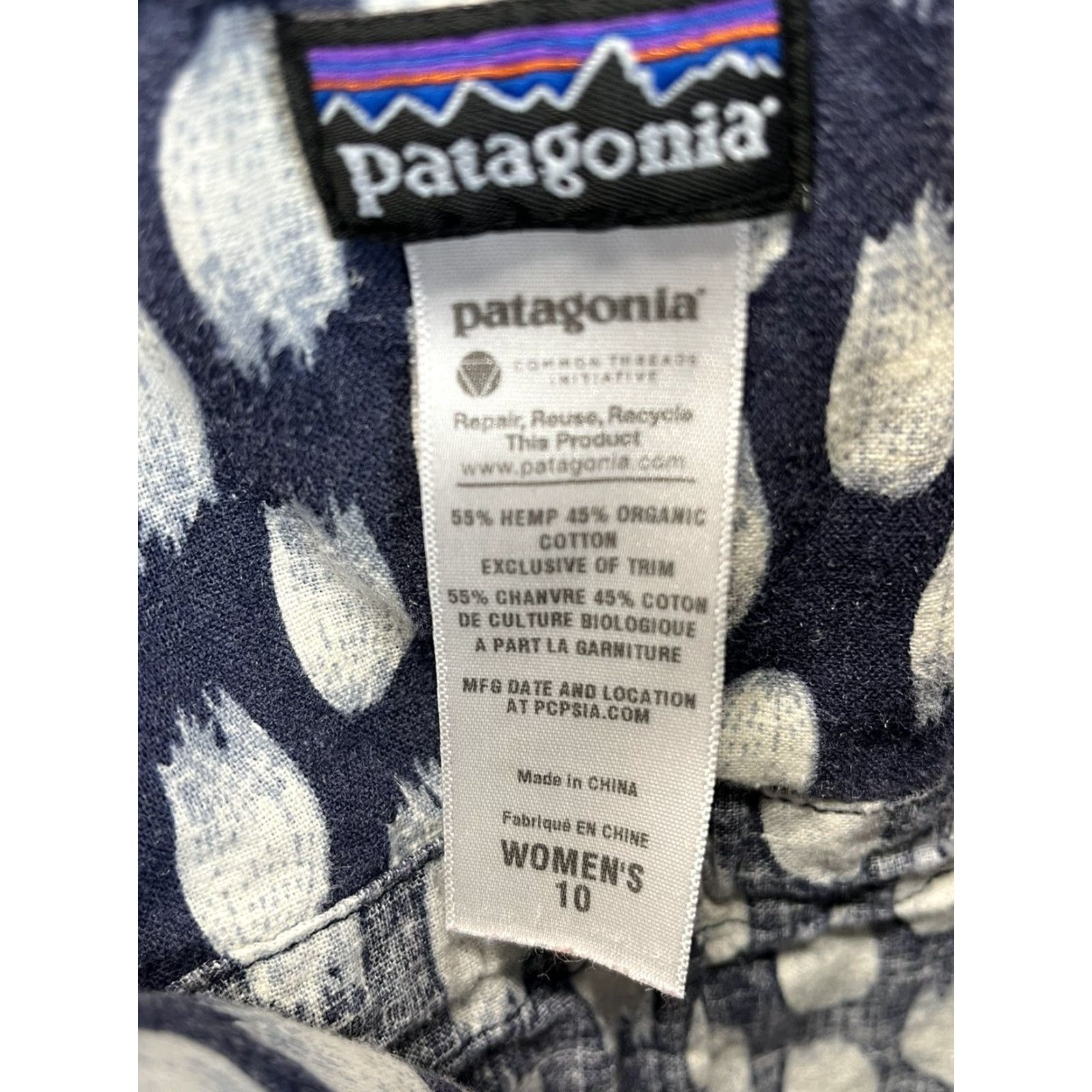 Patagonia Patagonia Tank Top Sz 10 Womens Organic Cotton Hemp Blend Navy White Sleeveless Size L / US 10 / IT 46 - 5 Thumbnail