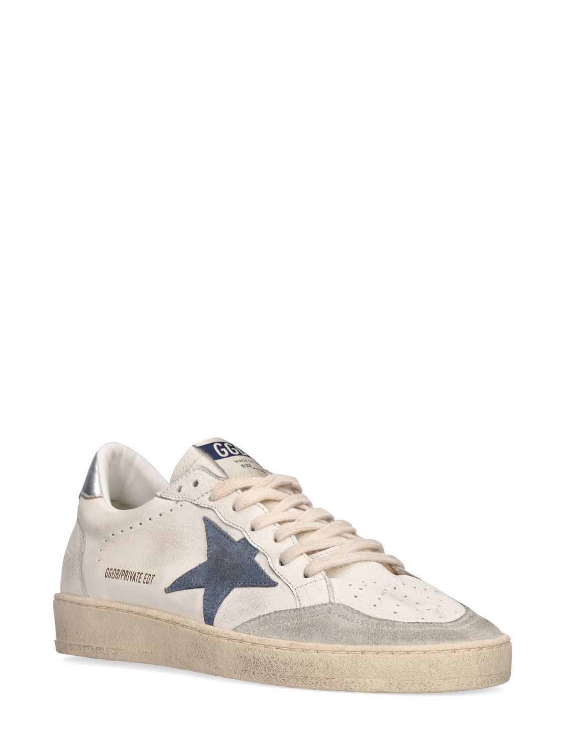 Golden Goose Ball Star Women's White/Blue Suede Sneakers New