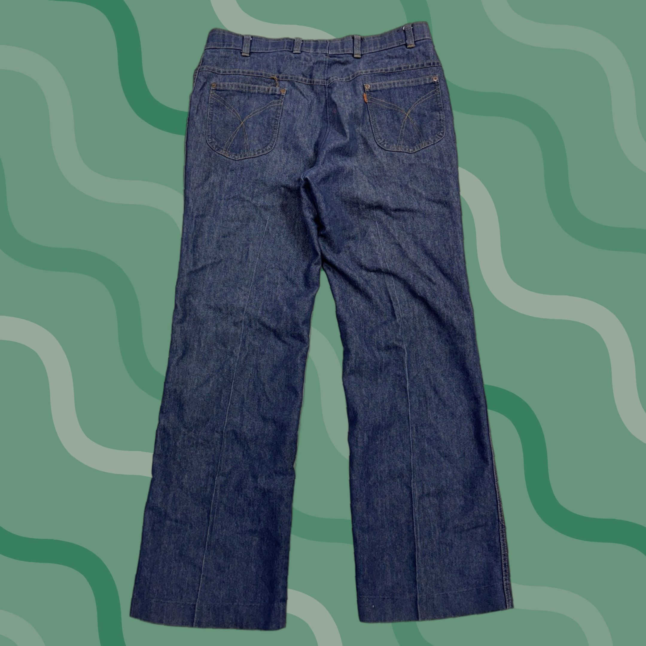 Levi's VINTAGE Levi's Action Slacks Pants Mens Blue Denim Orange Tab Straight Leg 70s Size US 36 / EU 52 - 1 Thumbnail