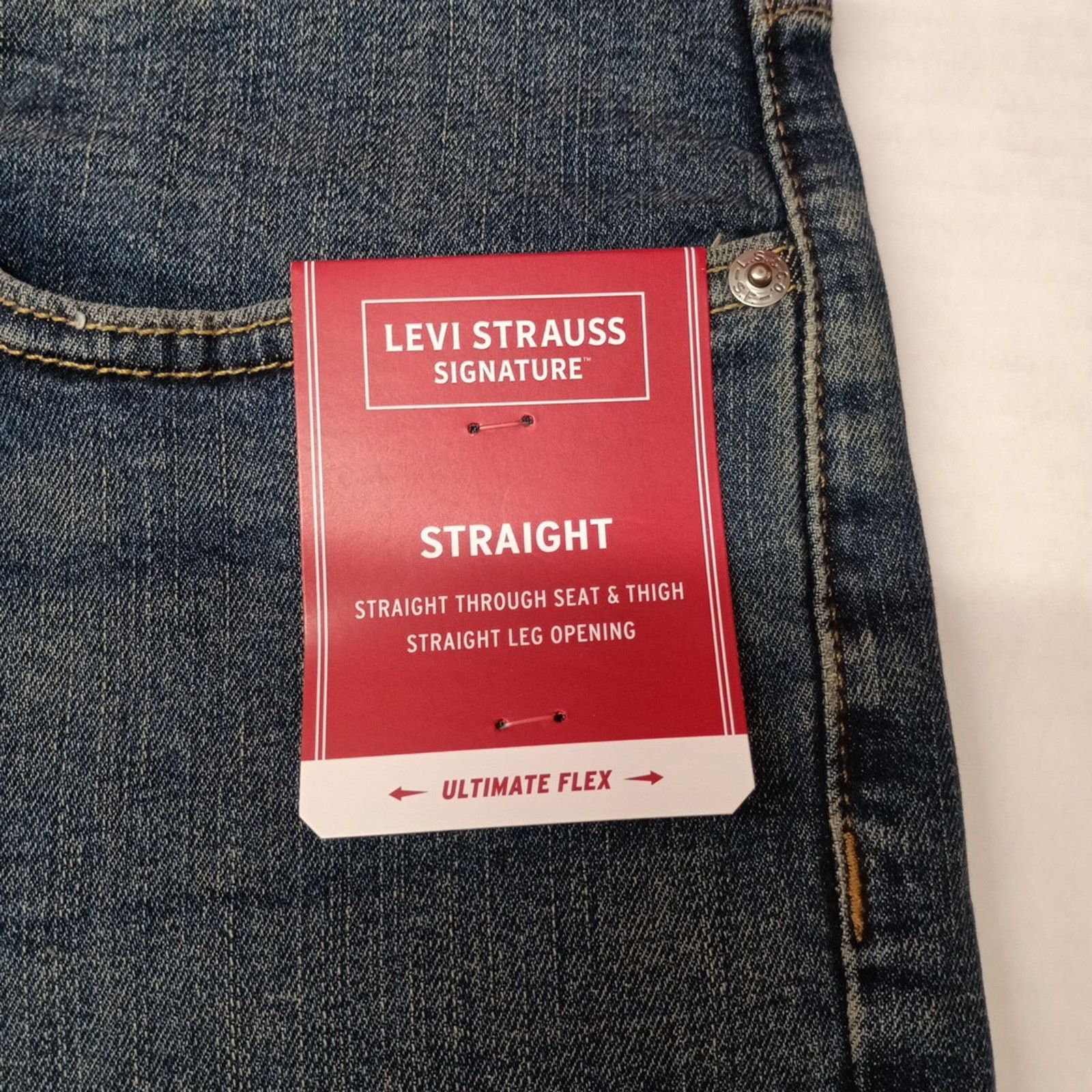 Levi's Signature Levi Straight Jeans Men's 34x32 Blue Ultimate Flex Size US 34 / EU 50 - 5 Thumbnail