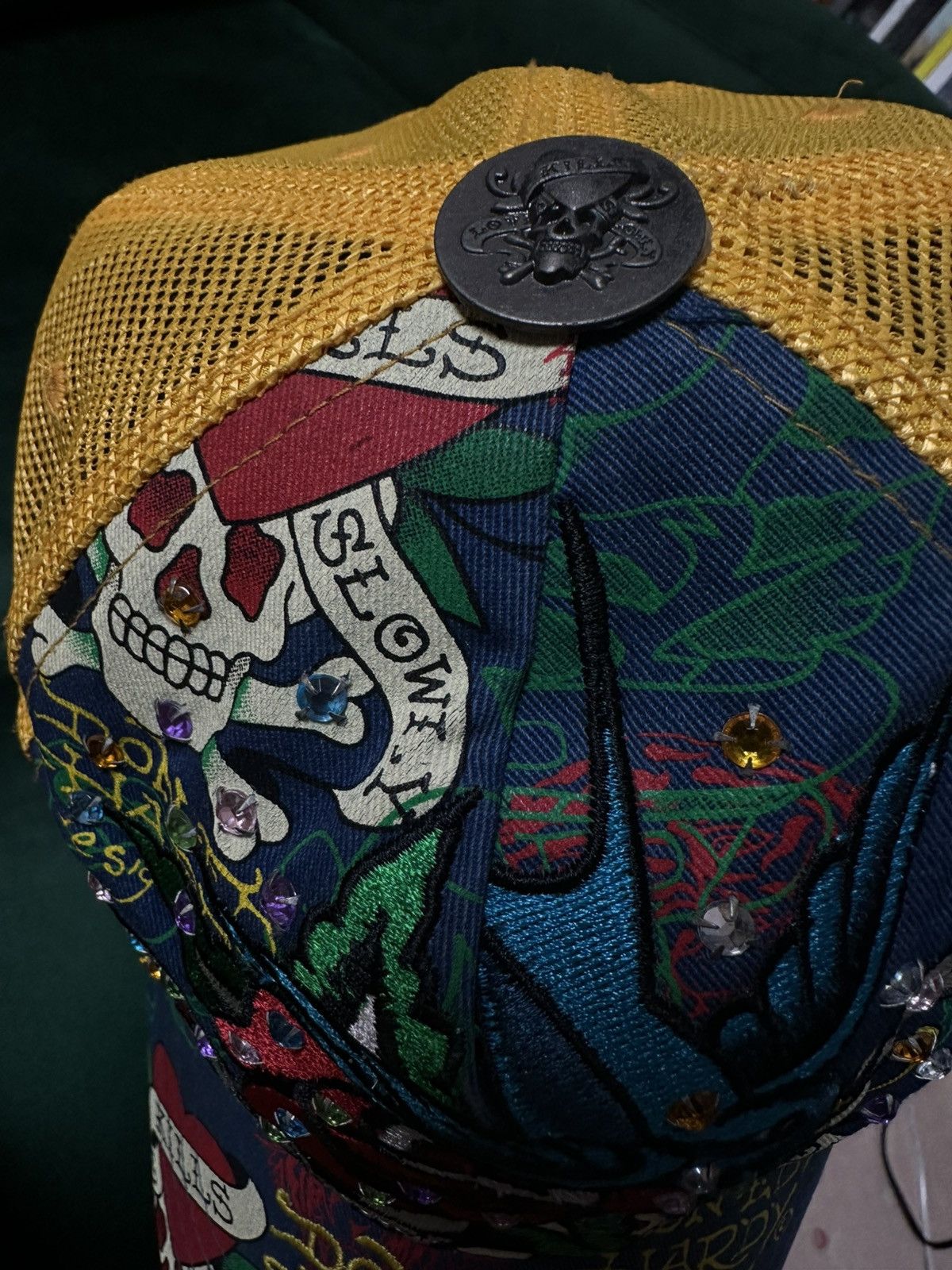 Ed Hardy Y2K) Ed Hardy Rhinestone Limited Design Hat Size ONE SIZE - 3 Thumbnail