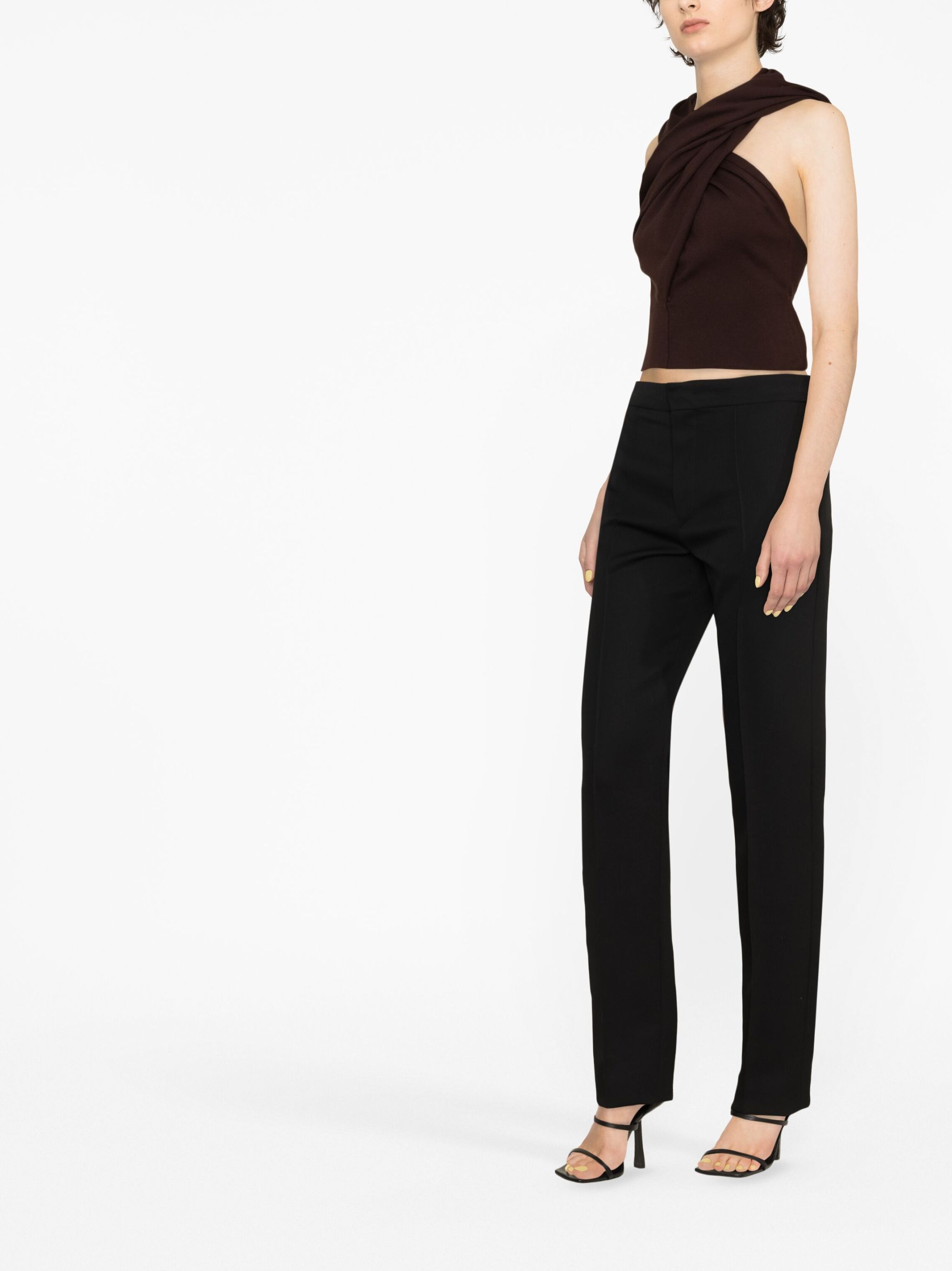 Saint Laurent Paris o1bcso1str1124 Top in Coffee Size L / US 10 / IT 46 - 3 Thumbnail