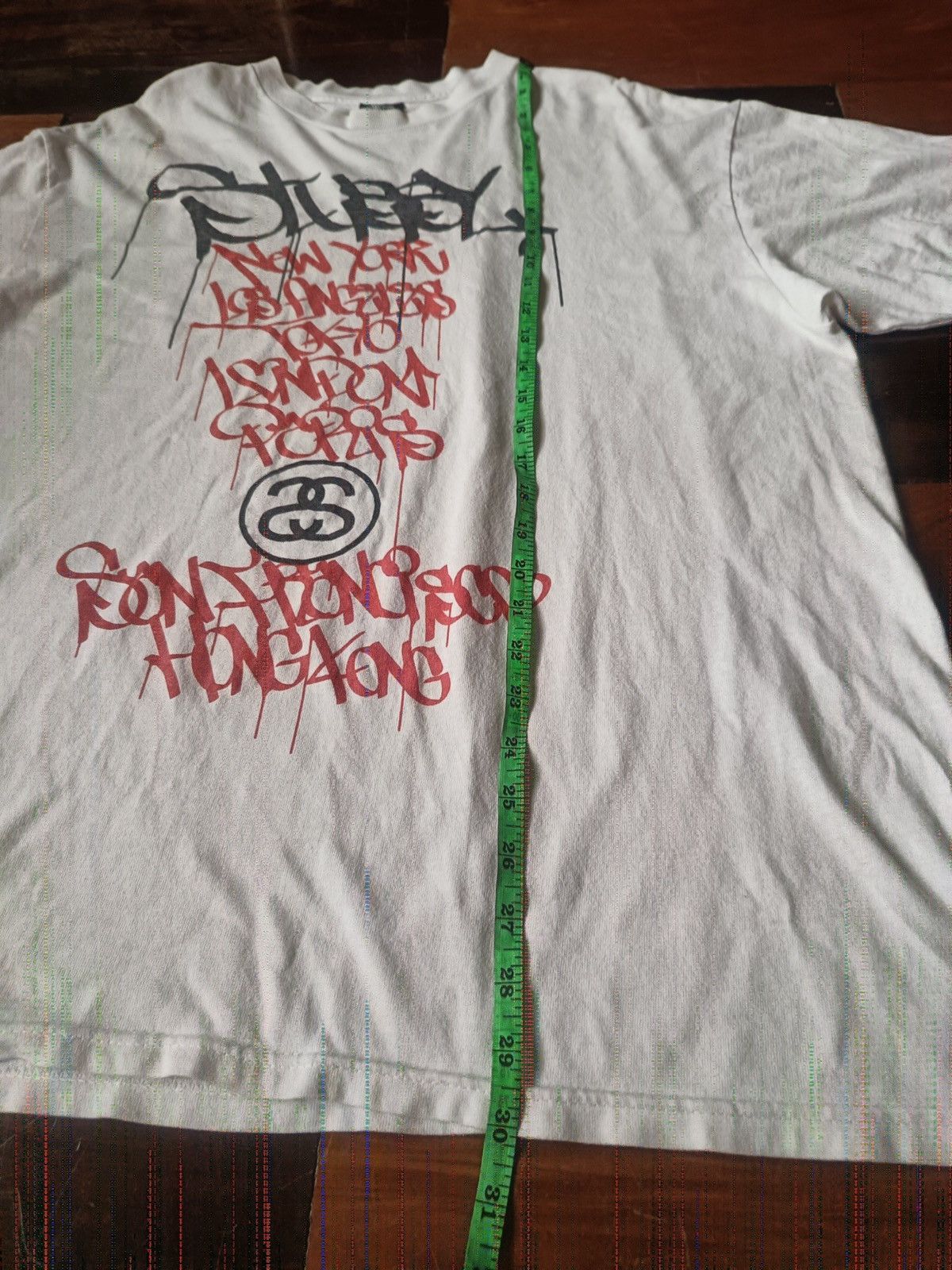 Stussy × Vintage Stussy x Grey PVC 2006 25th Anniversary World Tour shirt Size US L / EU 52-54 / 3 - 9 Thumbnail
