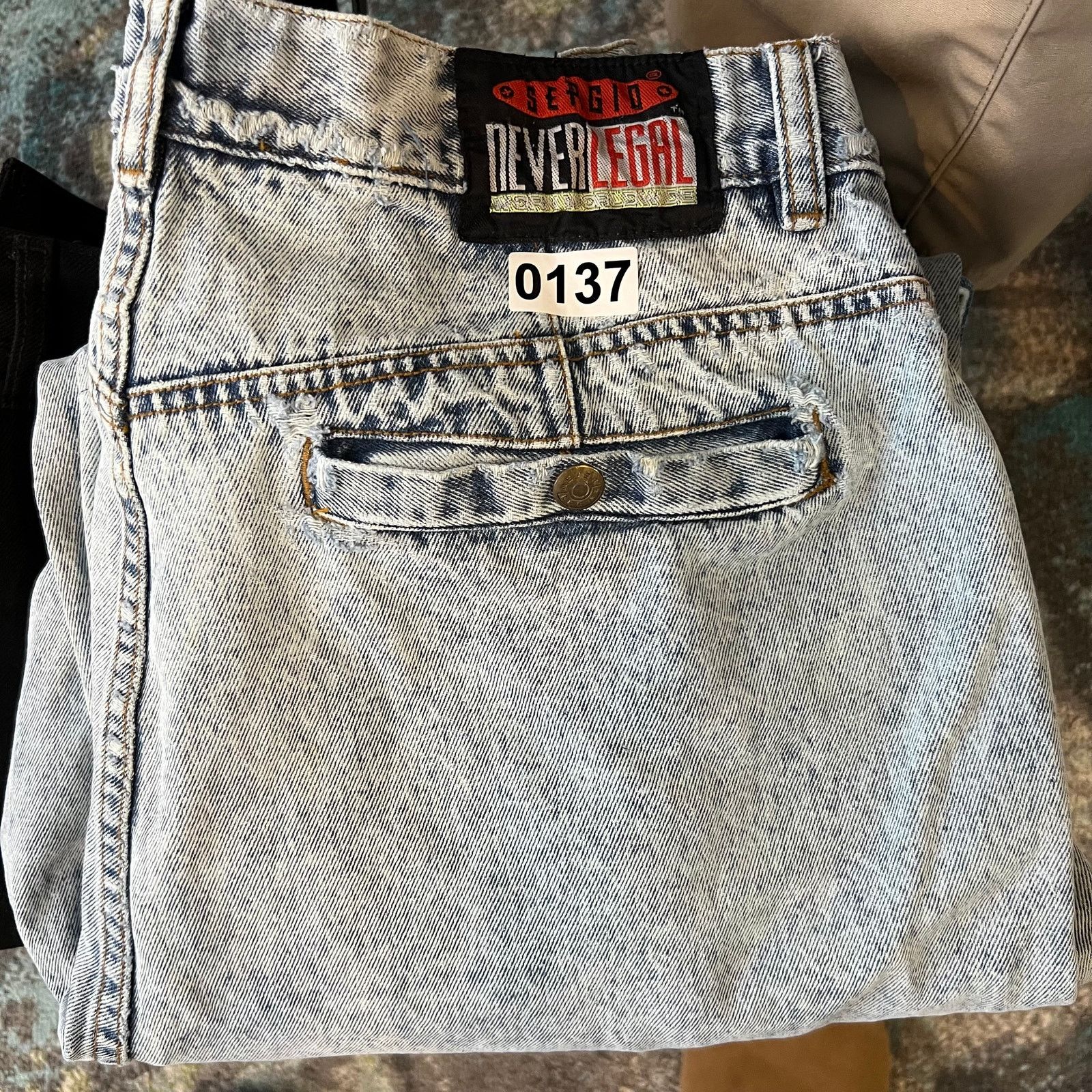 Other Sergio Never Legal Jeans Mens 38x34 Blue Acid Wash 90s Denim Size US 38 / EU 54 - 10 Thumbnail