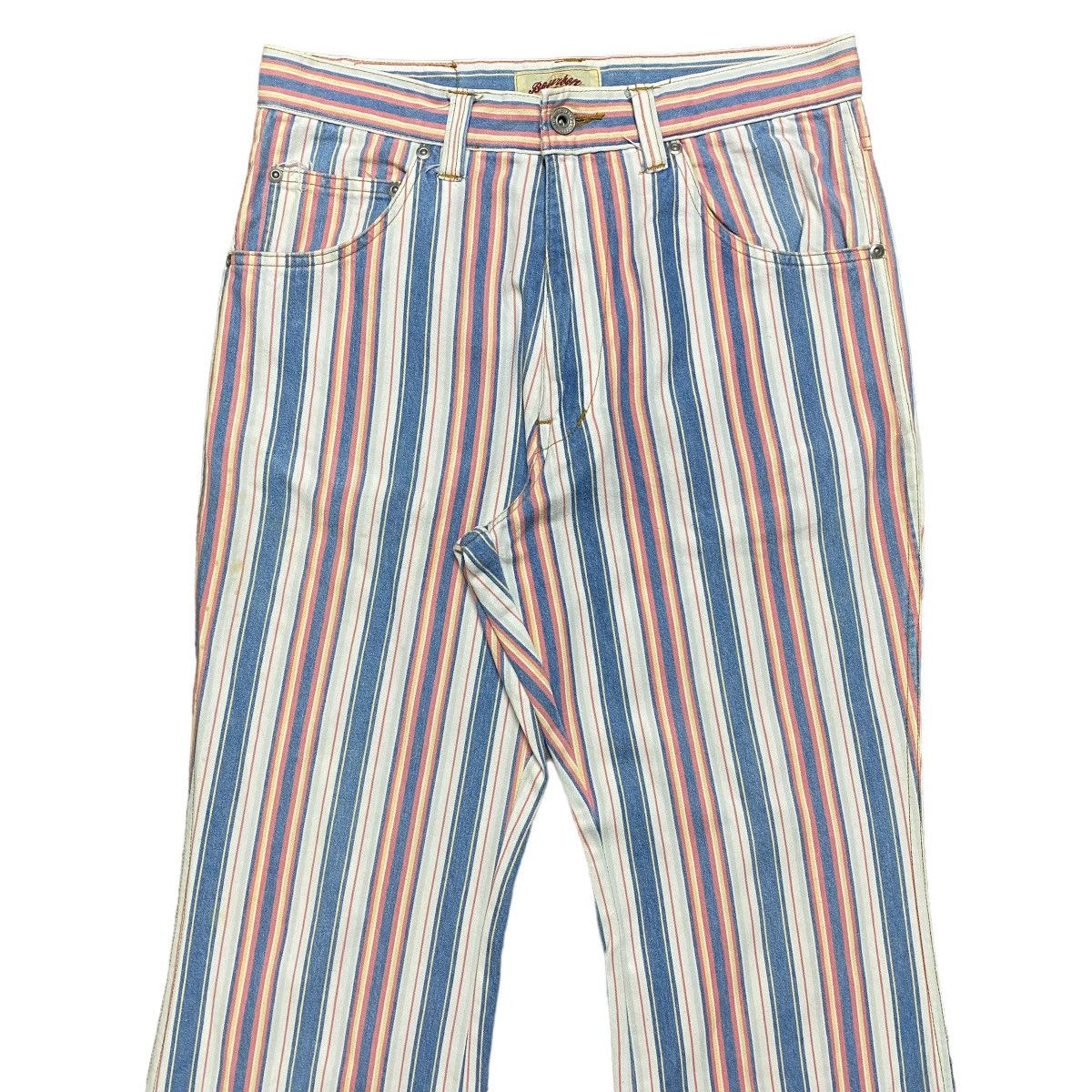 Japanese Brand Super Flare🔥 BOURBON HOUSE striped Flare Pants Size US 30 / EU 46 - 3 Thumbnail